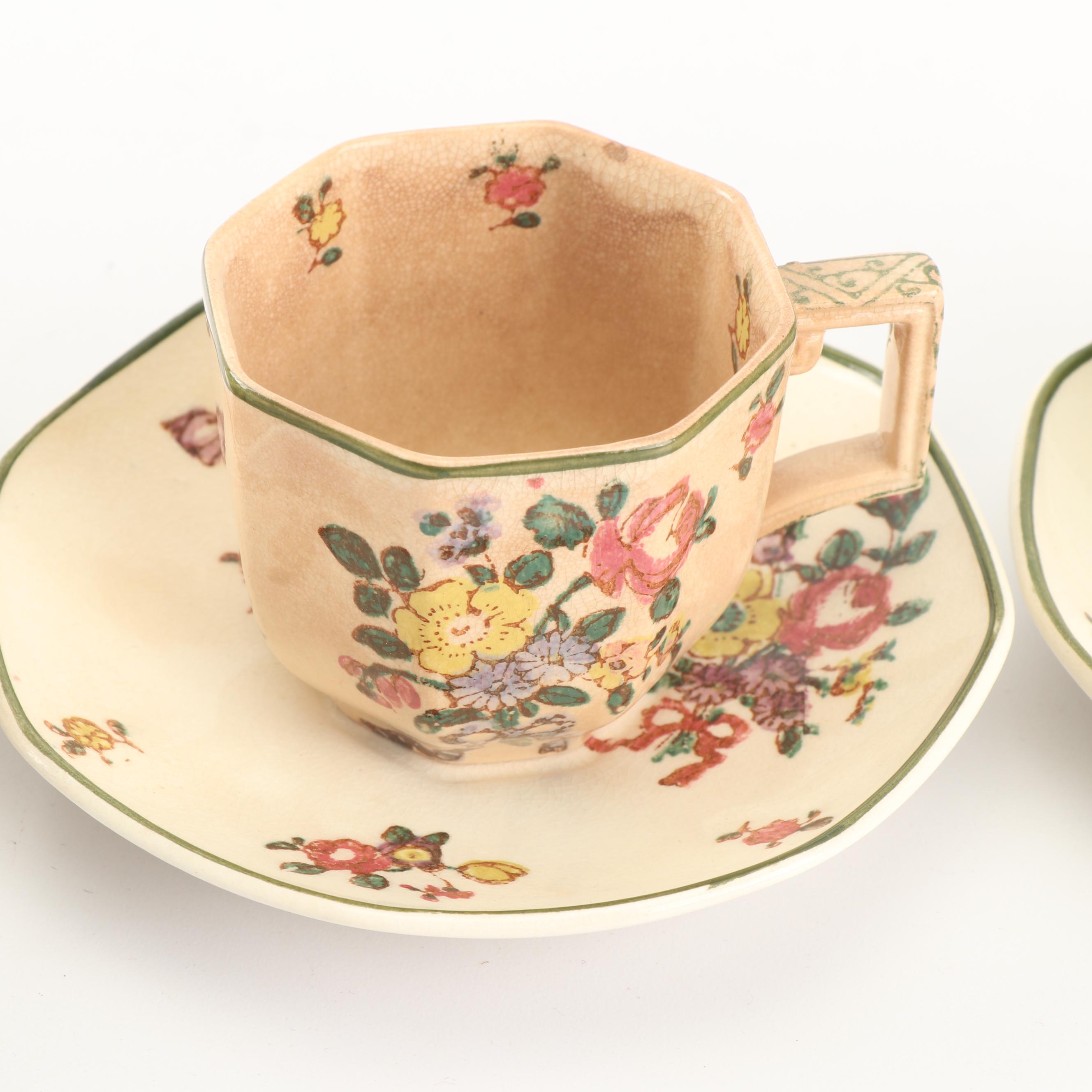 Royal Doulton "Old Leeds Sprays" Earthenware Tea Set, Circa 1912
