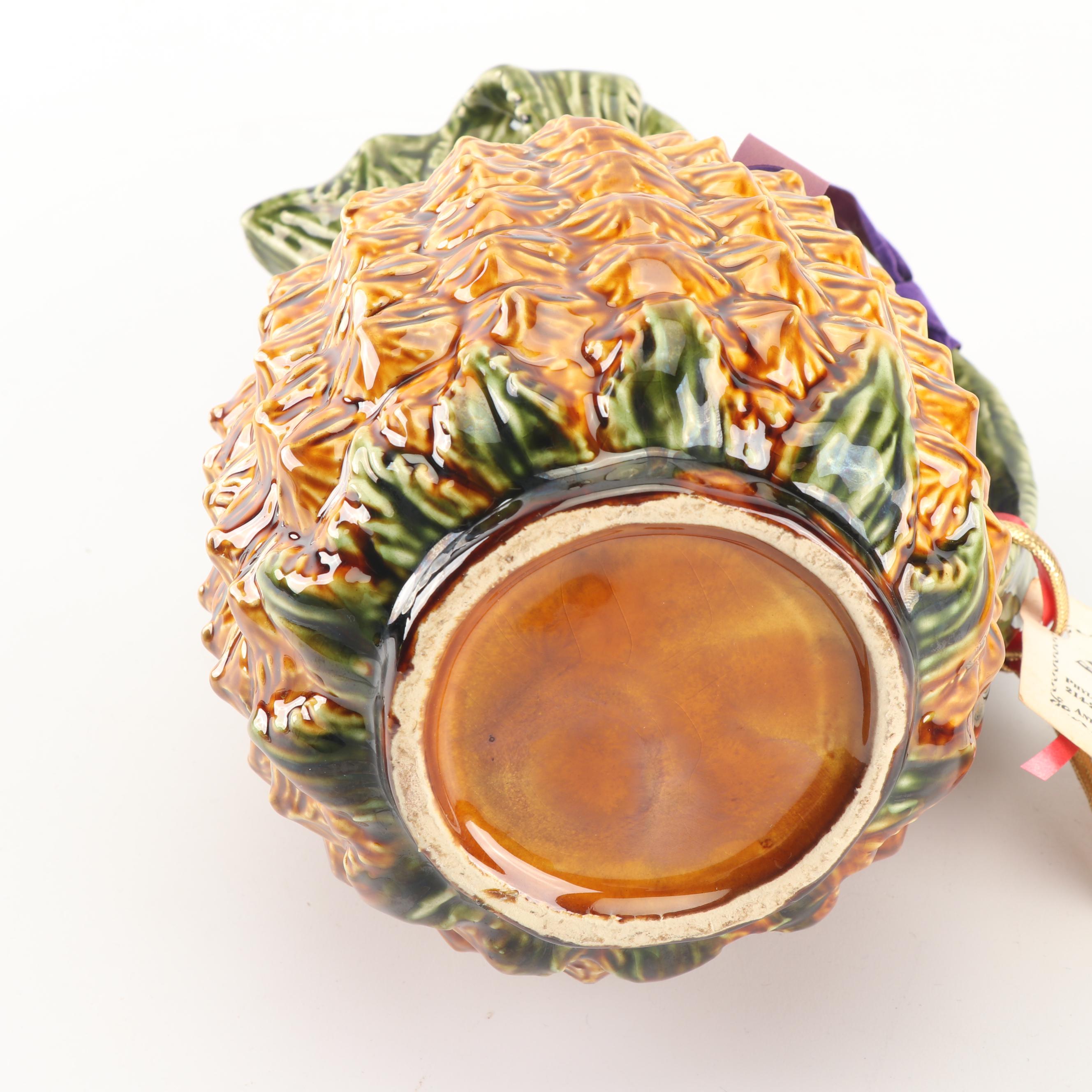 Vintage Majolica Pineapple Pitcher