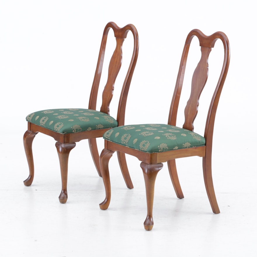 Pair of Wood Queen Anne Style Side Chairs, Late 20th Century