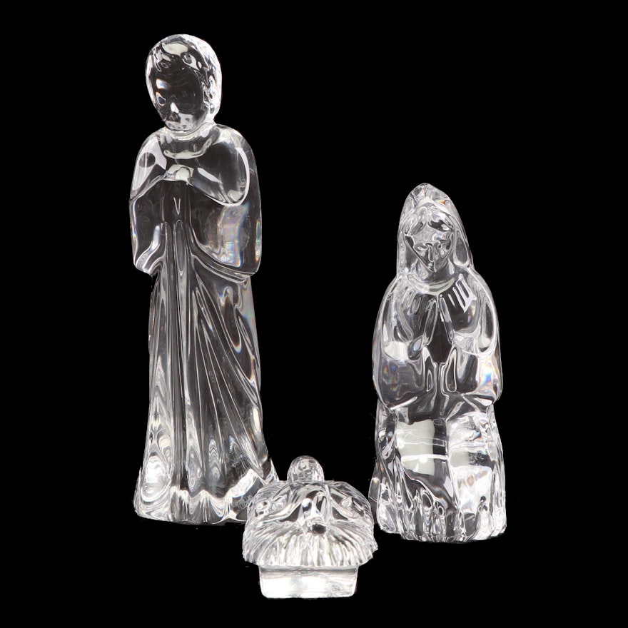 Crystal Crèche Figurines of Holy Family