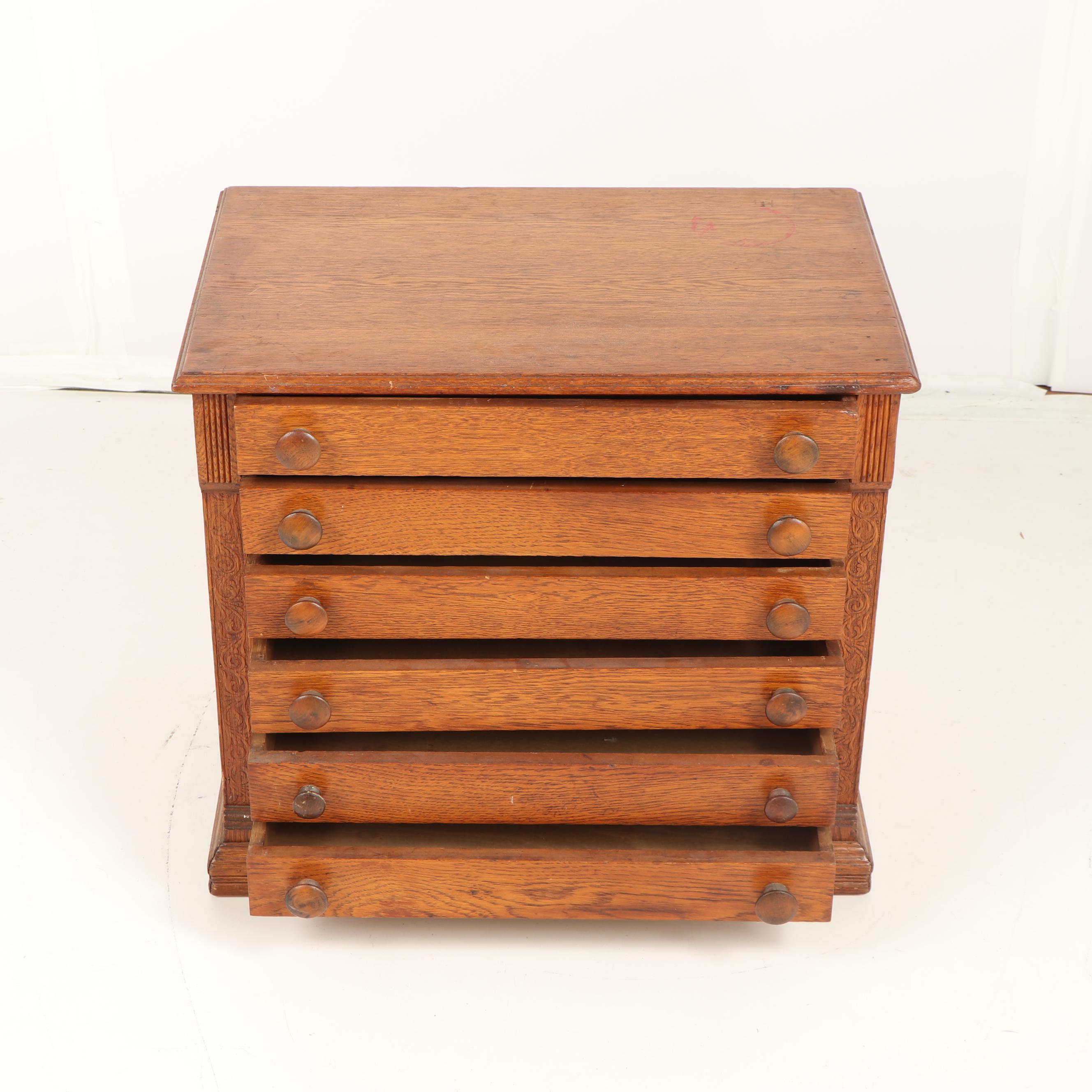 Late Victorian Oak Spool Cabinet by Clark's ONT, Late 19th/ Early 20th Century