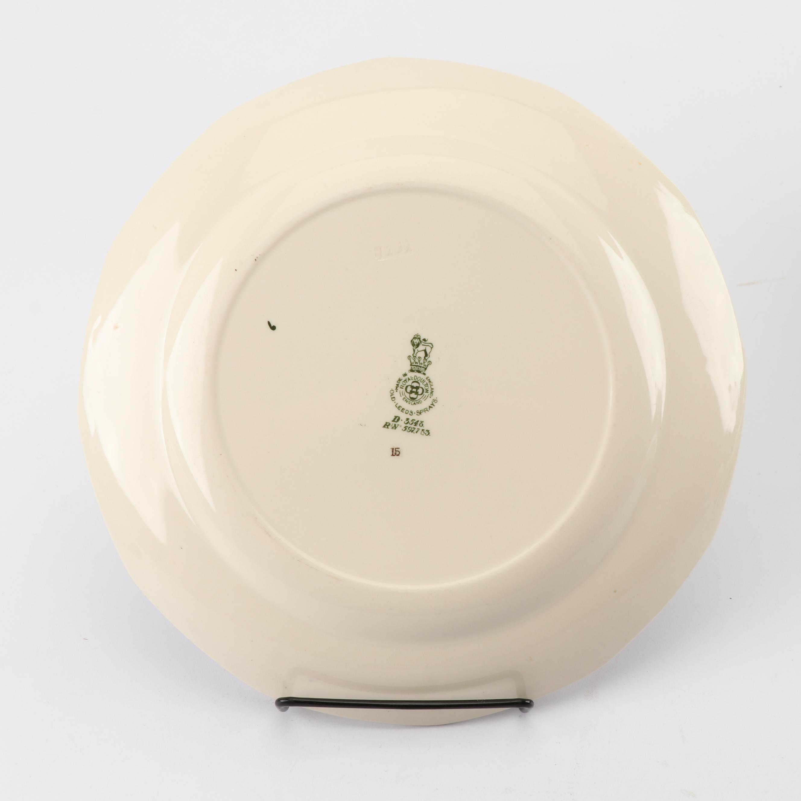 Royal Doulton "Old Leeds Spray" Earthenware Dinnerware, Circa 1912