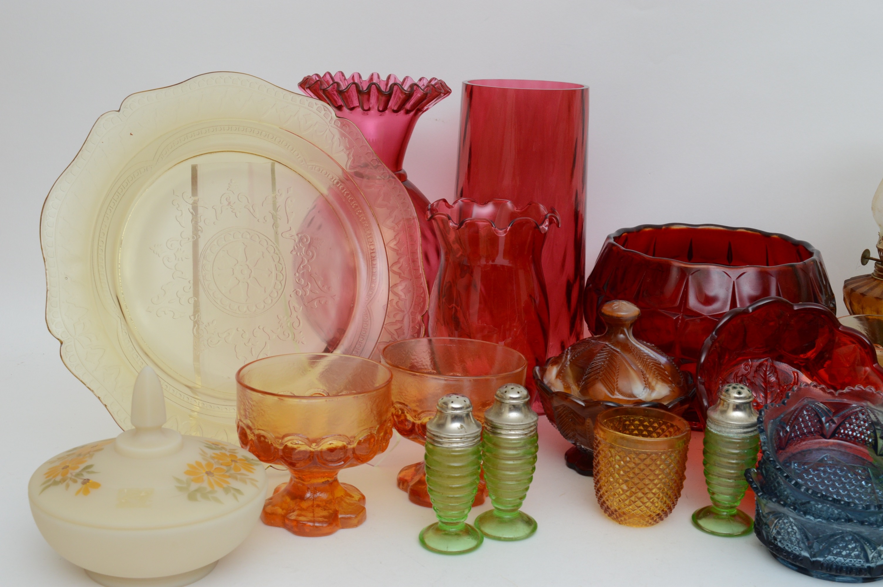 Mixed Vintage Glass Tableware Collection