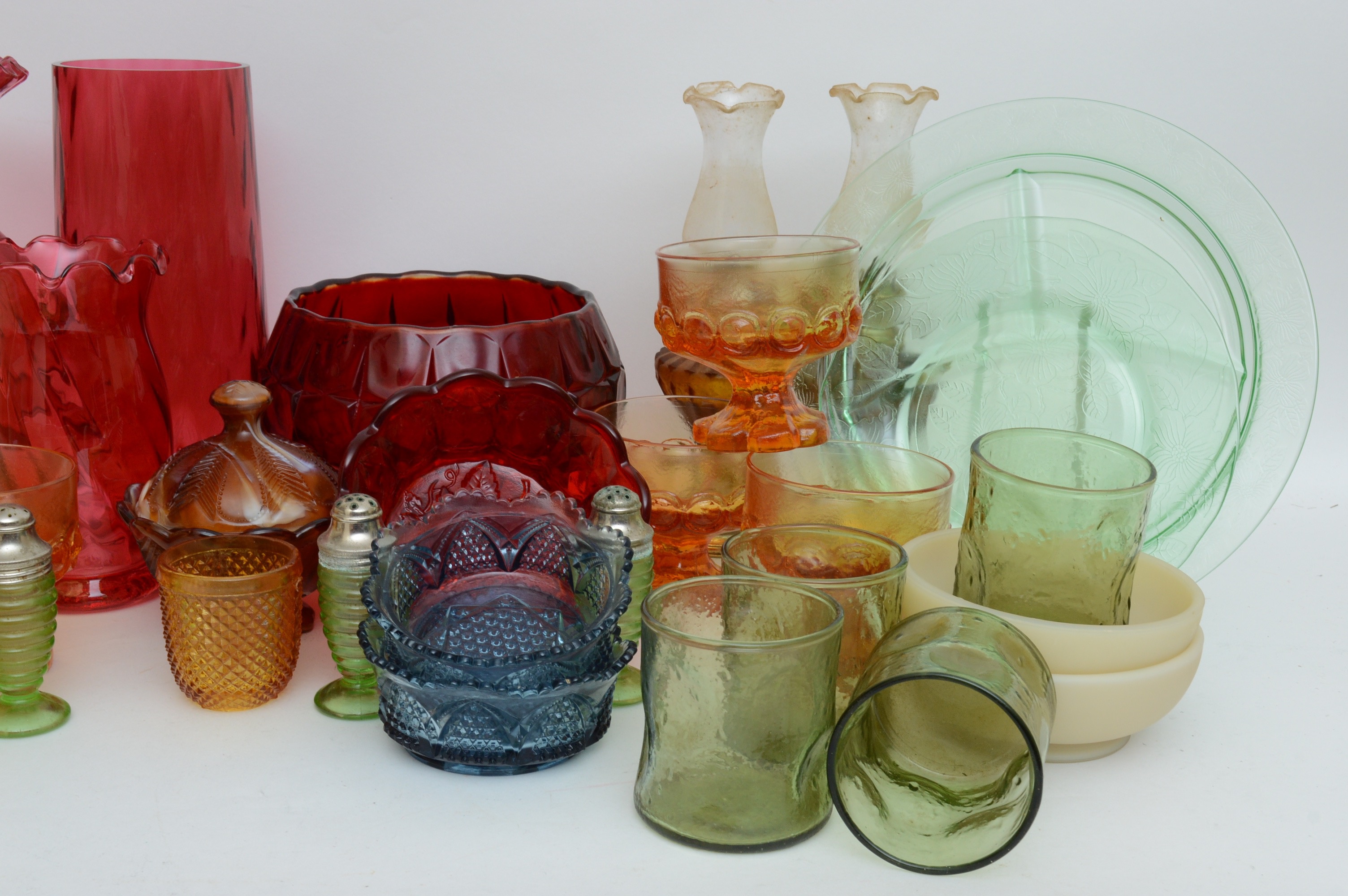 Mixed Vintage Glass Tableware Collection