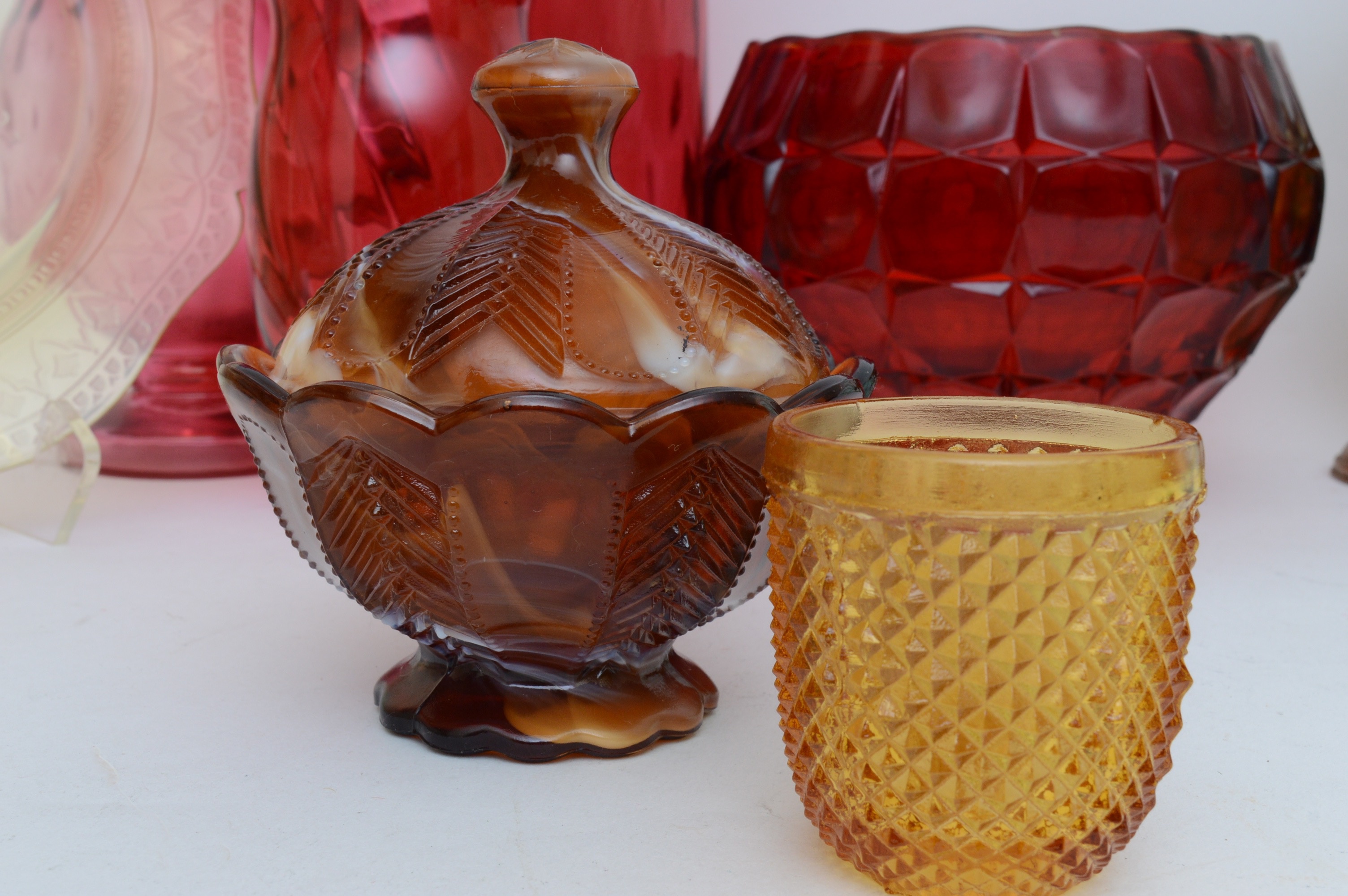 Mixed Vintage Glass Tableware Collection