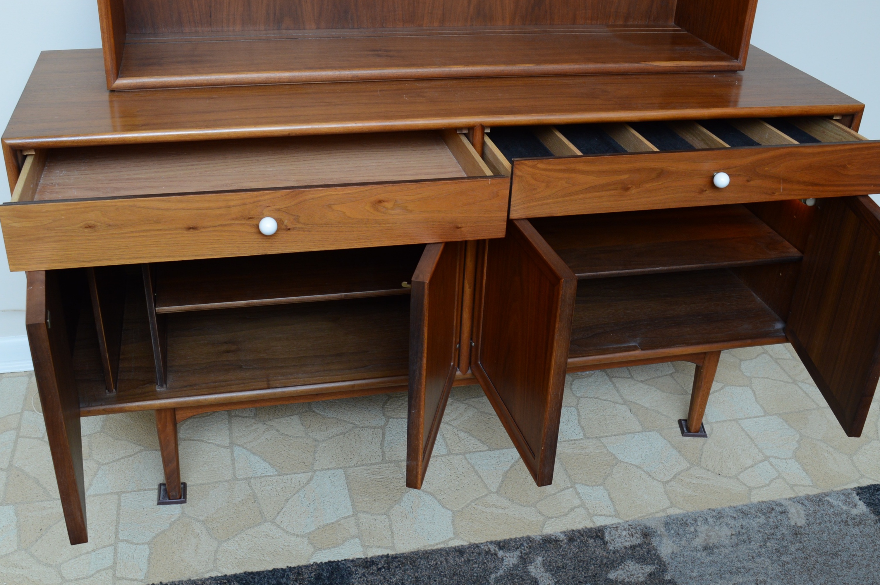 Mid-Century Modern Teak Wood China Cabinet