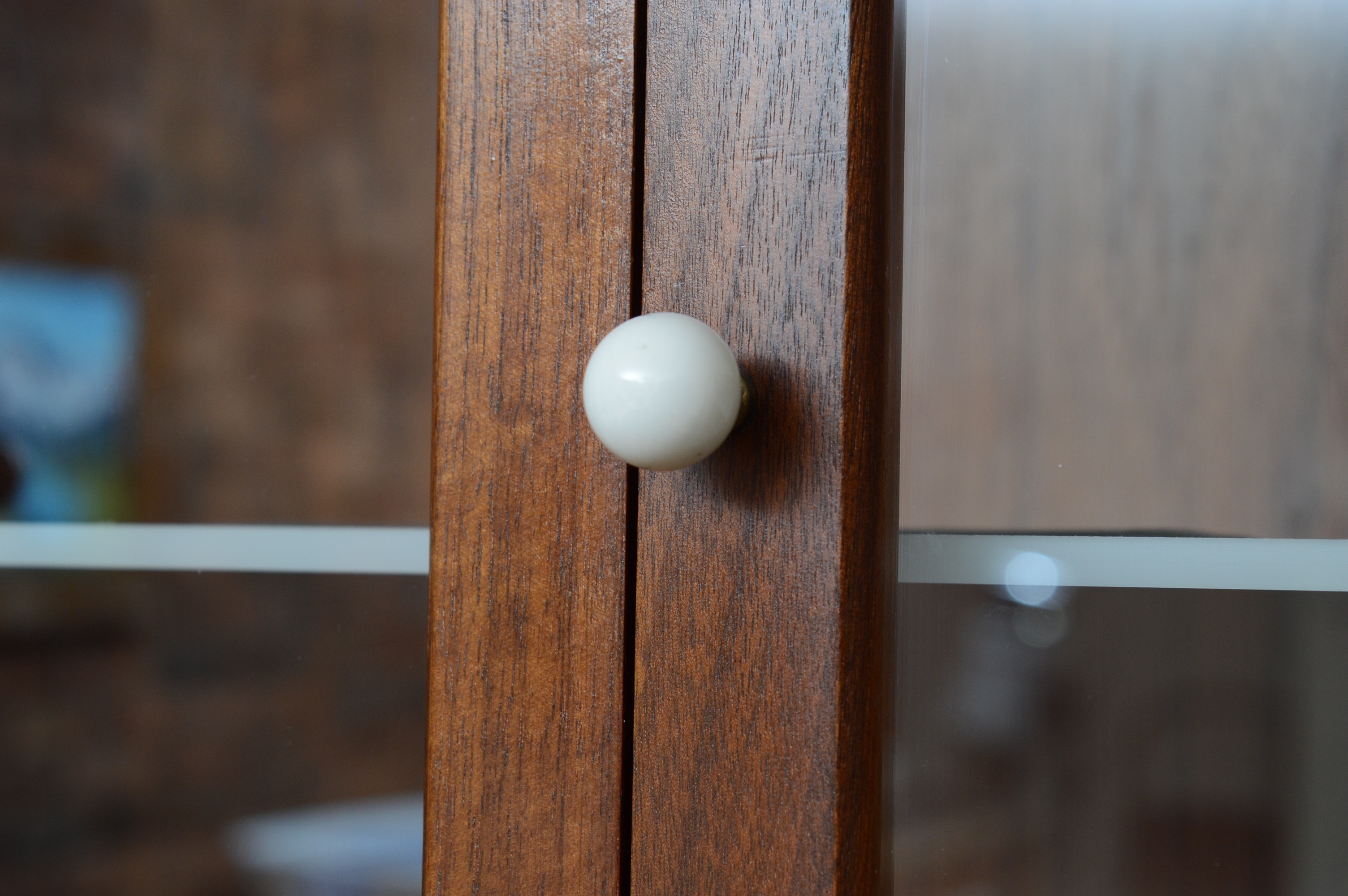 Mid-Century Modern Teak Wood China Cabinet