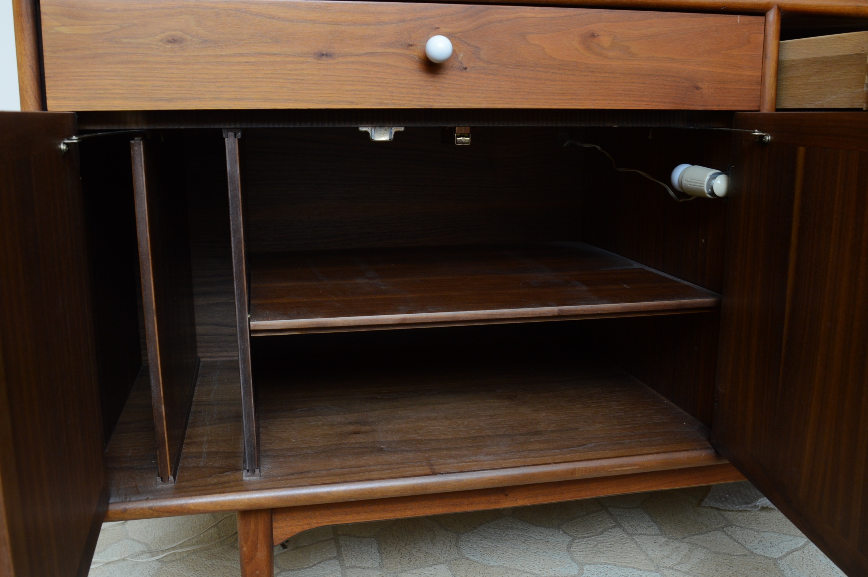 Mid-Century Modern Teak Wood China Cabinet