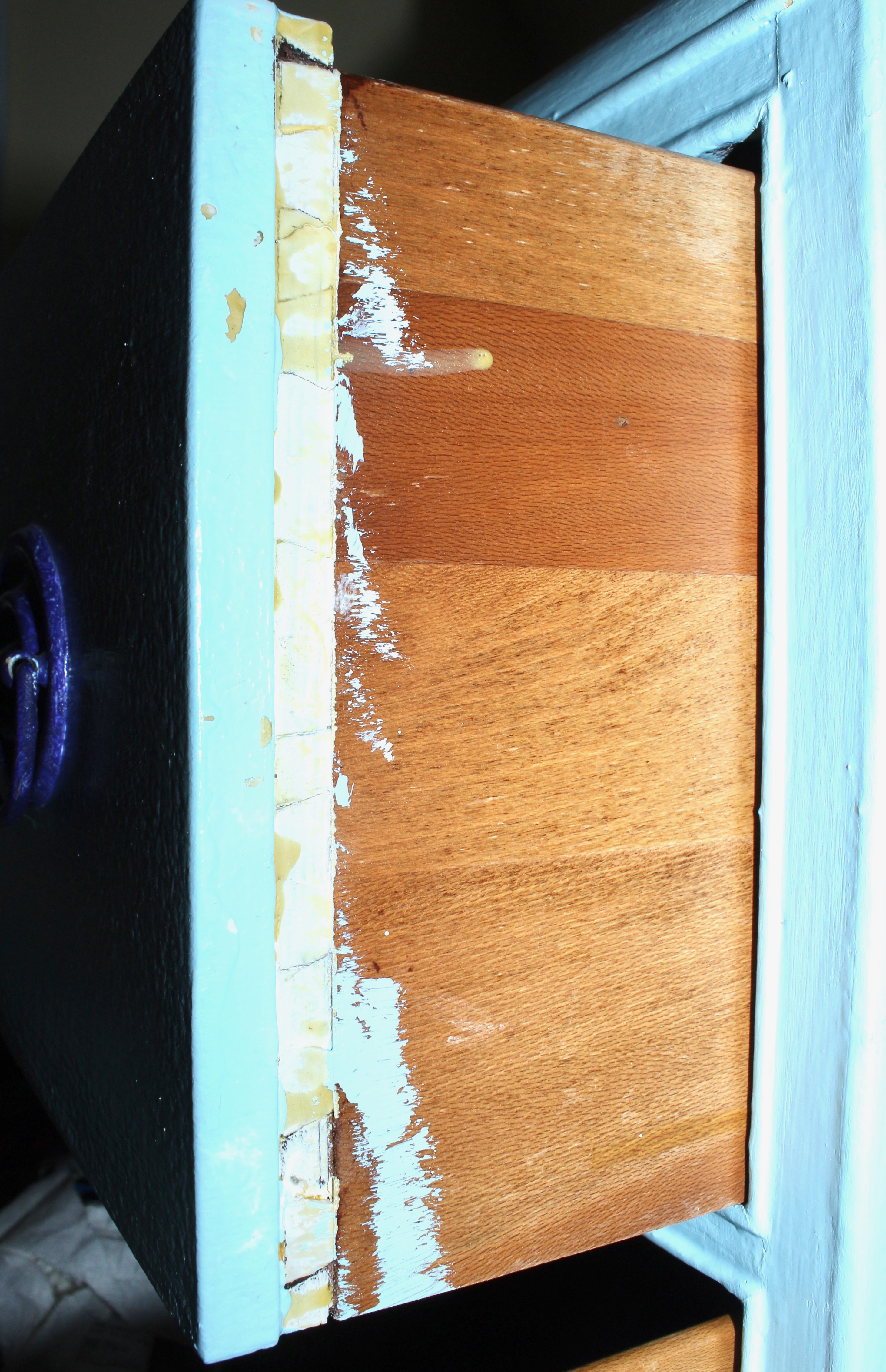 Hand Painted Side Table, 19th Century and Painted Wood Dresser, 20th Century