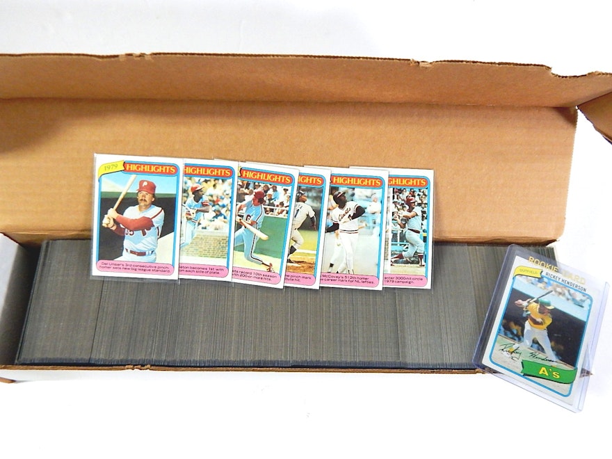 1980 Topps Baseball Card Set with Rickey Henderson Rookie