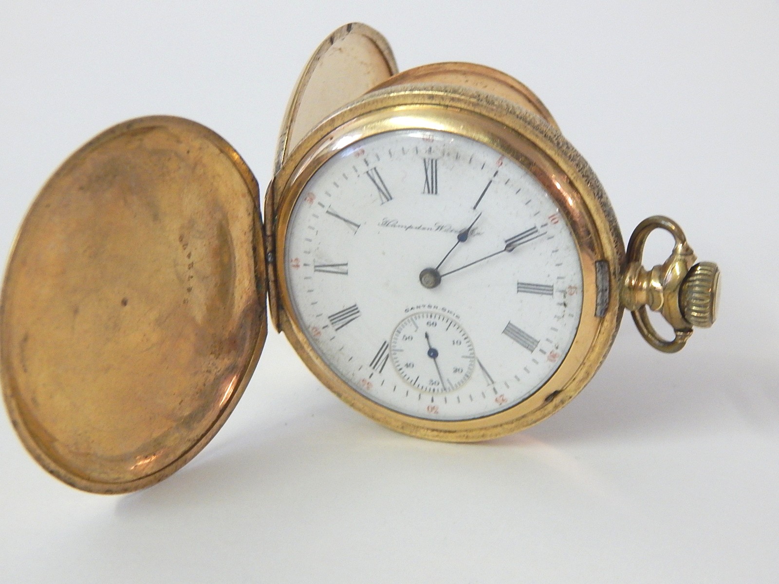 Gold Tone Hampton Watch Co. Pocket Watch