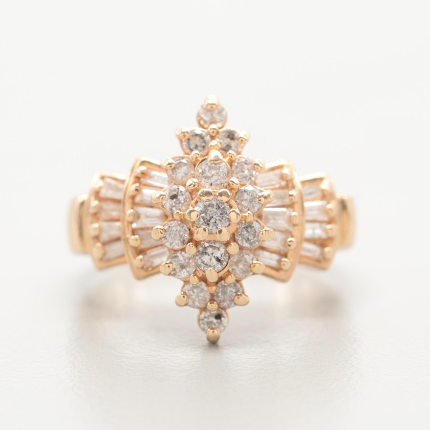 14K Yellow Gold Diamond Ring