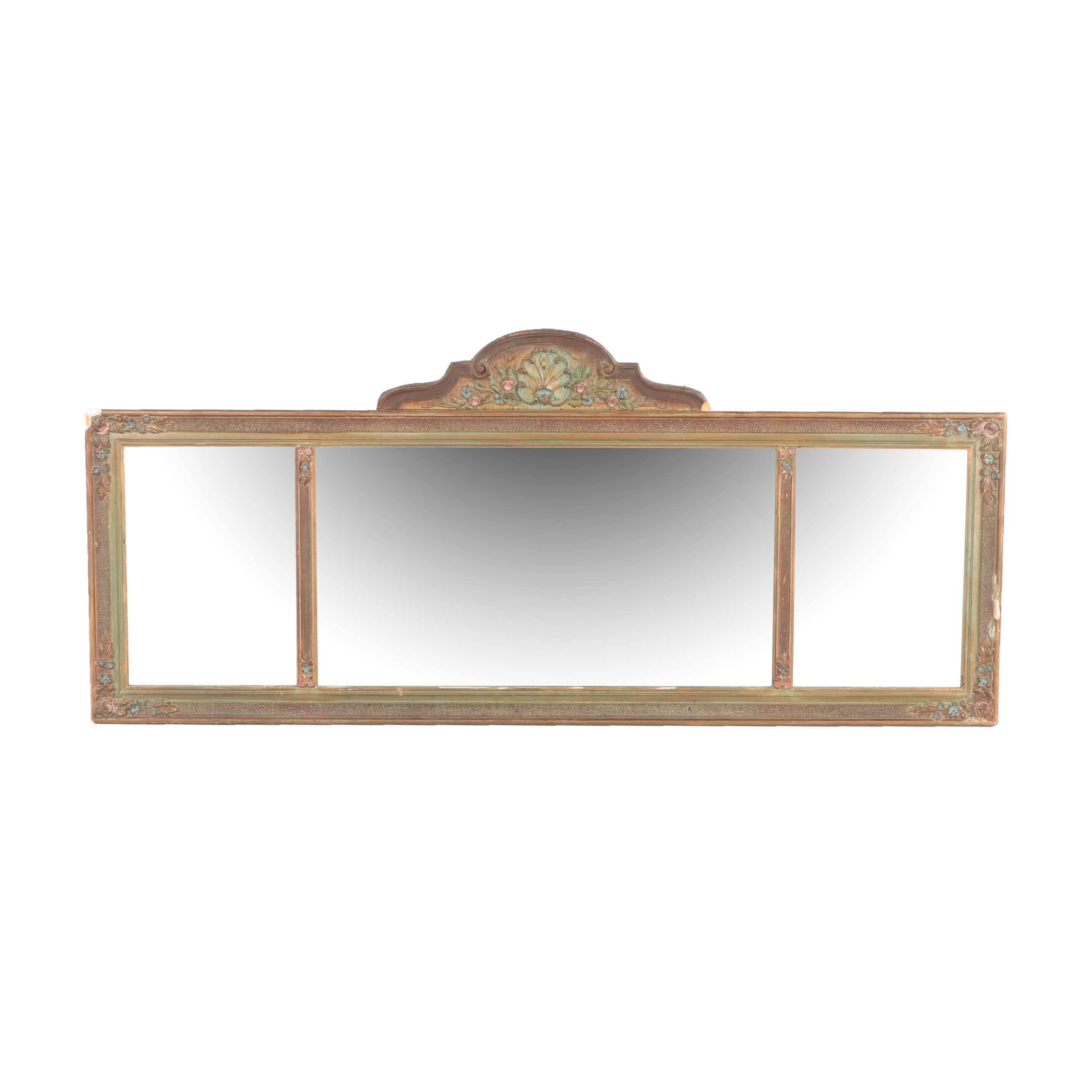 Painted Gesso on Wood Mantel Mirror