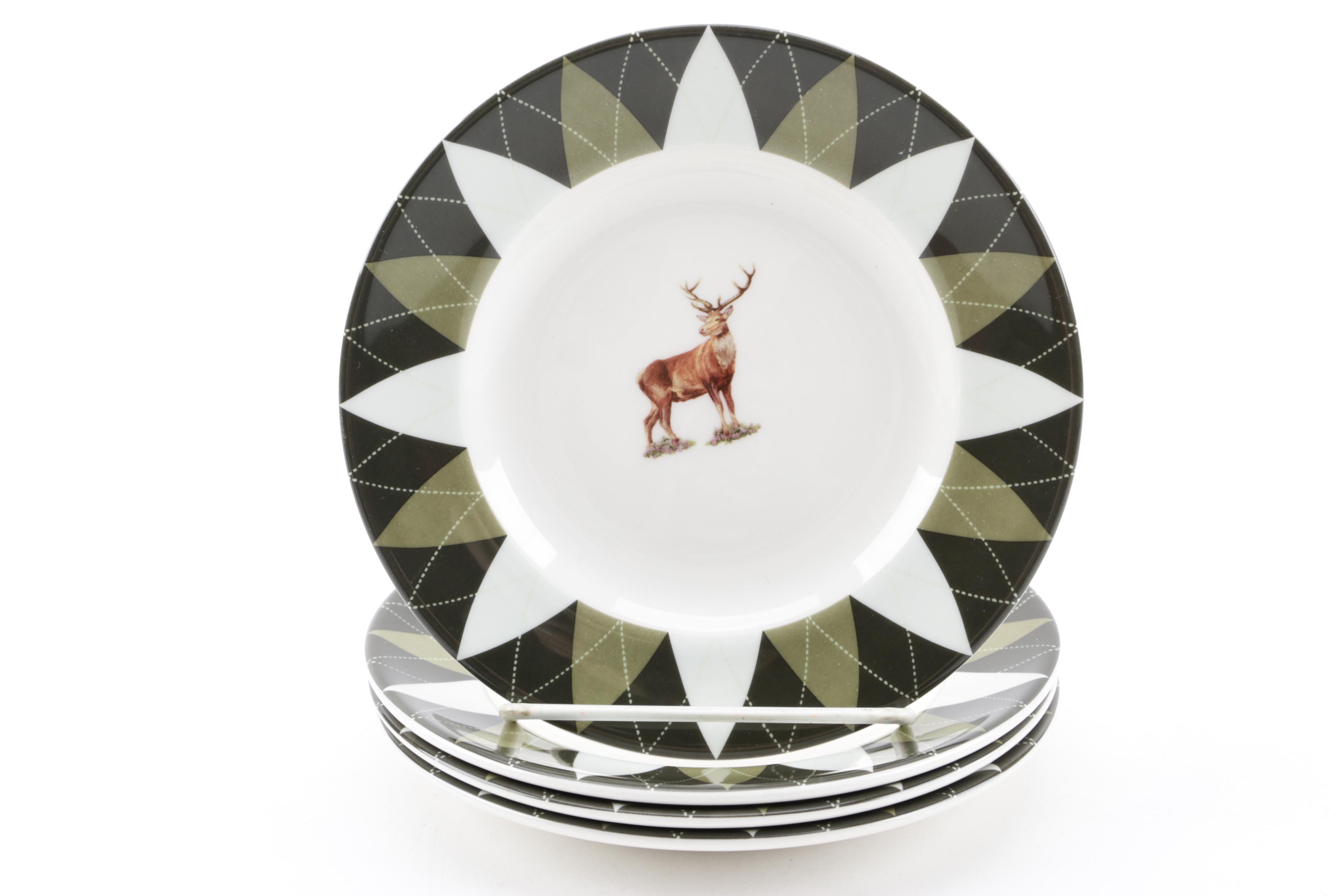 Spode "Glen Lodge Pheasant" Bowls and "Glen Lodge Stag" Bread and Butter Plates