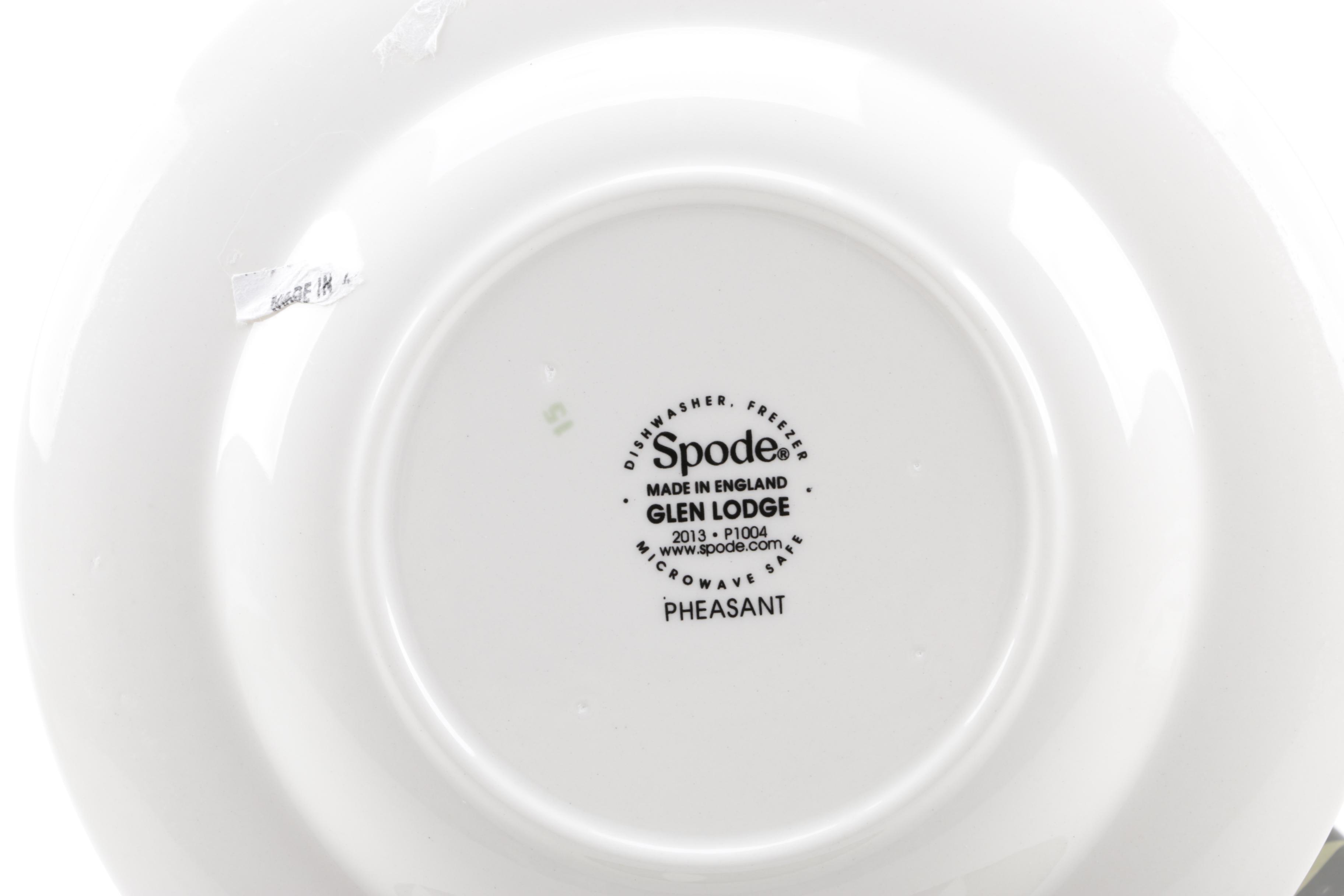 Spode "Glen Lodge Pheasant" Bowls and "Glen Lodge Stag" Bread and Butter Plates