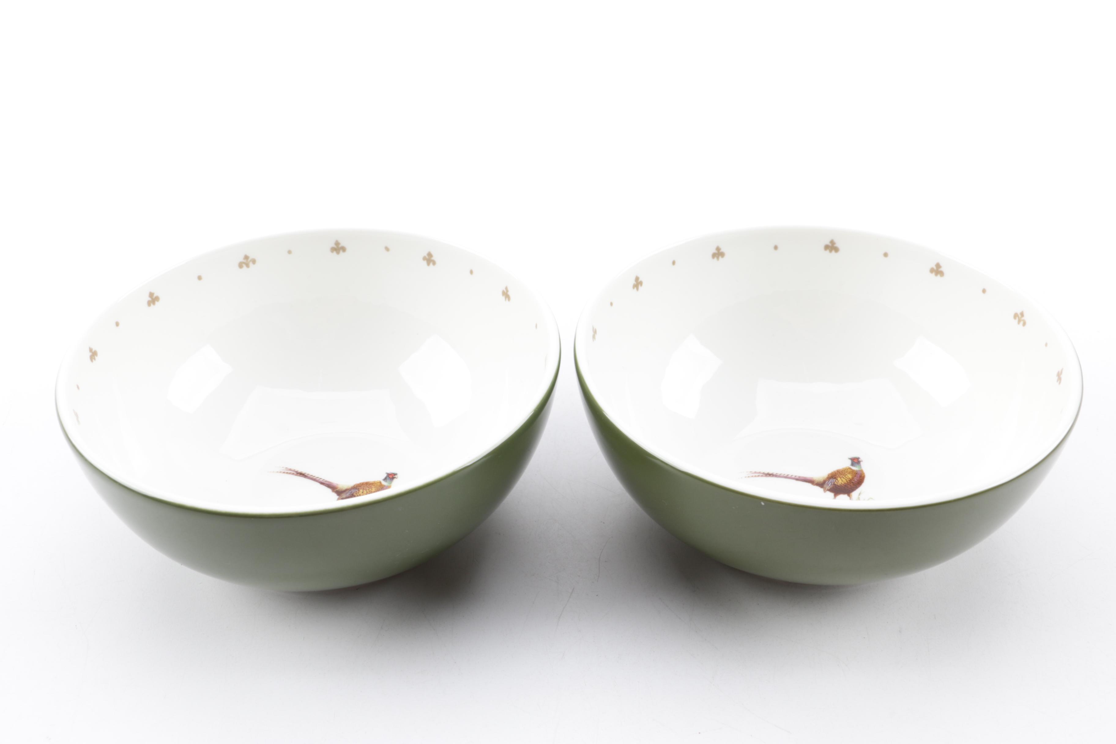 Spode "Glen Lodge Pheasant" Bowls and "Glen Lodge Stag" Bread and Butter Plates