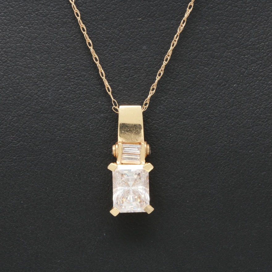 14K Yellow Gold Cubic Zirconia Necklace