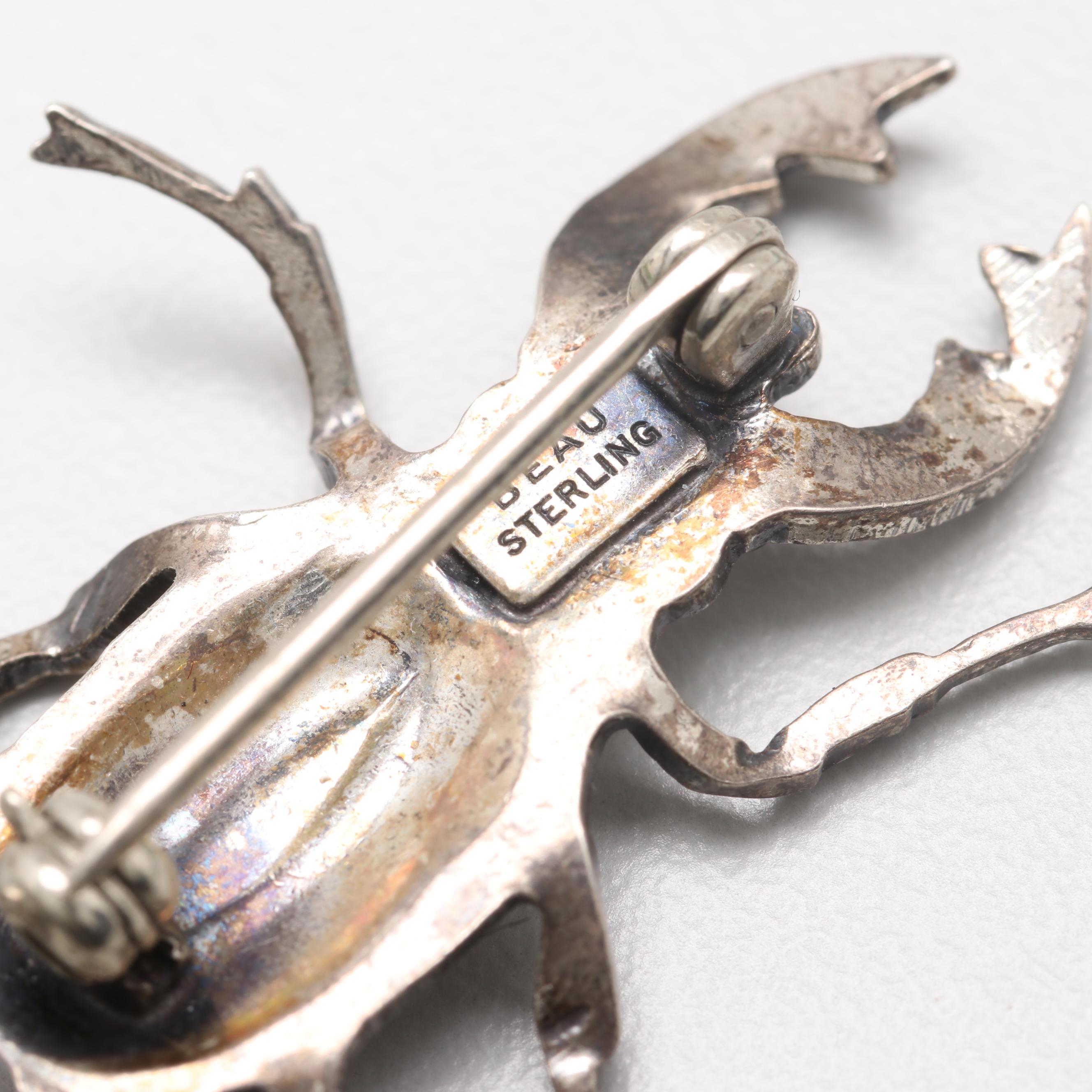 Sterling Silver Jasper, Larimar and Dyed Howlite Earrings, Pendant and Brooch