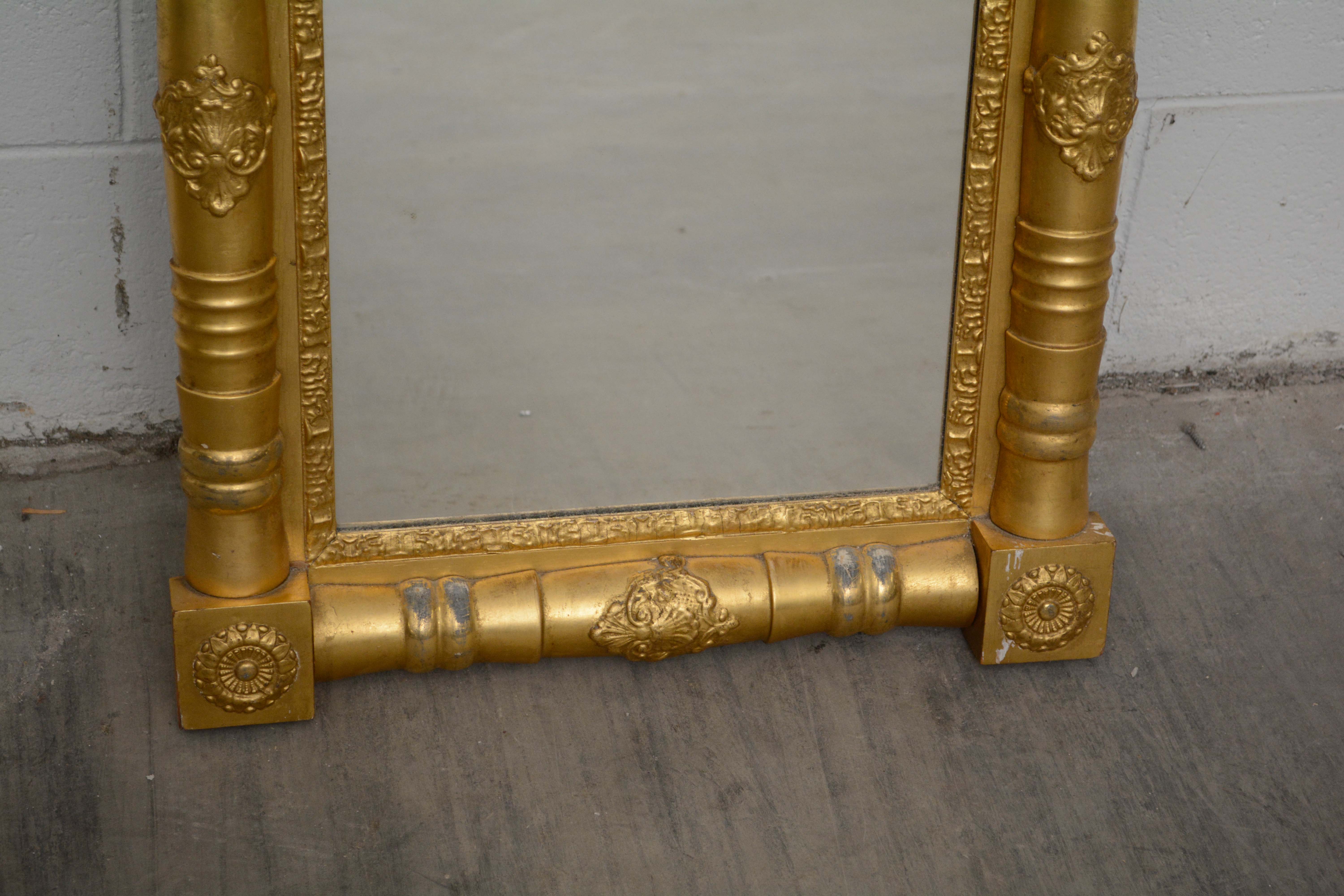 Classical Giltwood Split-Baluster Mirror, Circa 1830