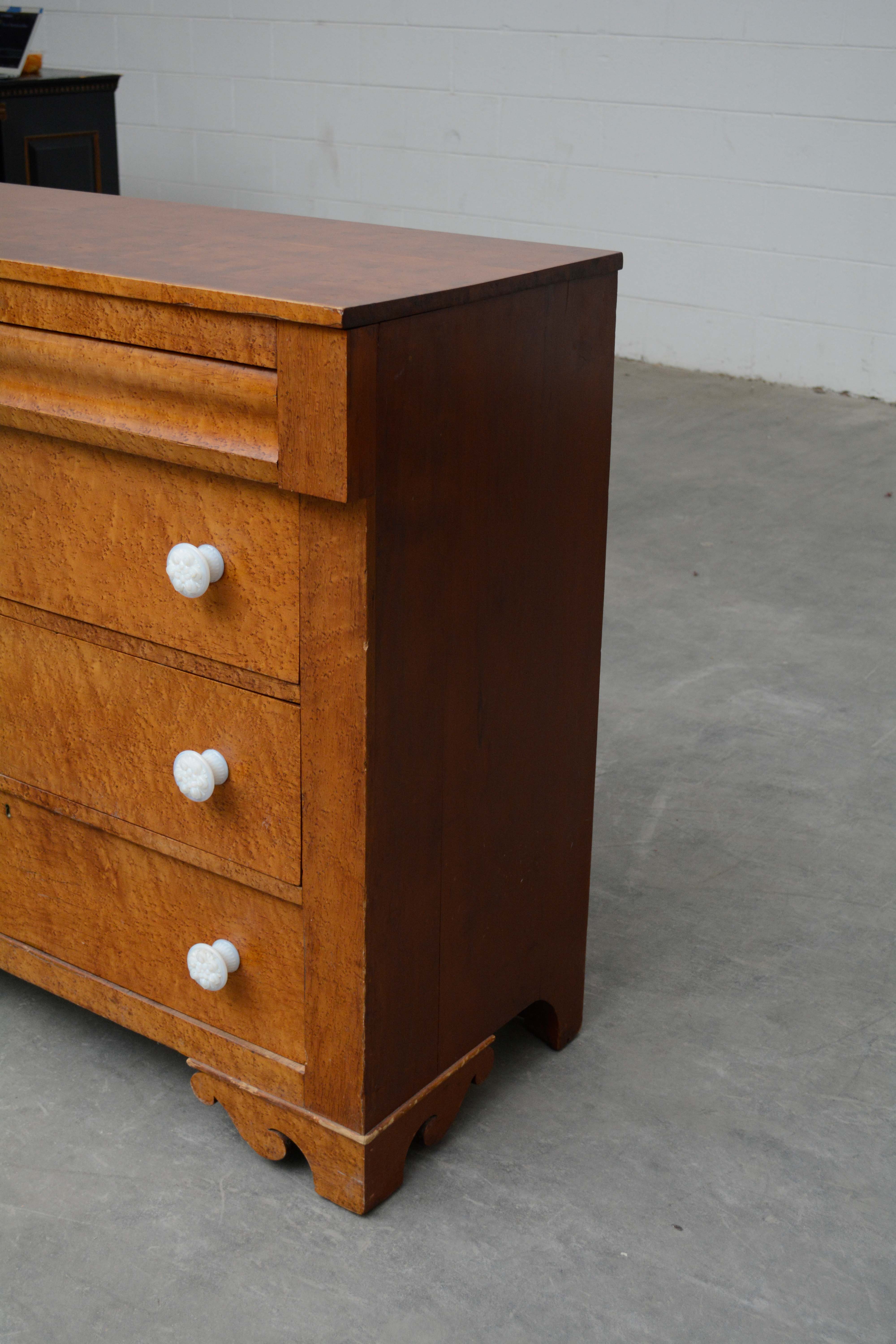 American Empire Bird's-Eye Maple Chest of Drawers, Mid 19th Century