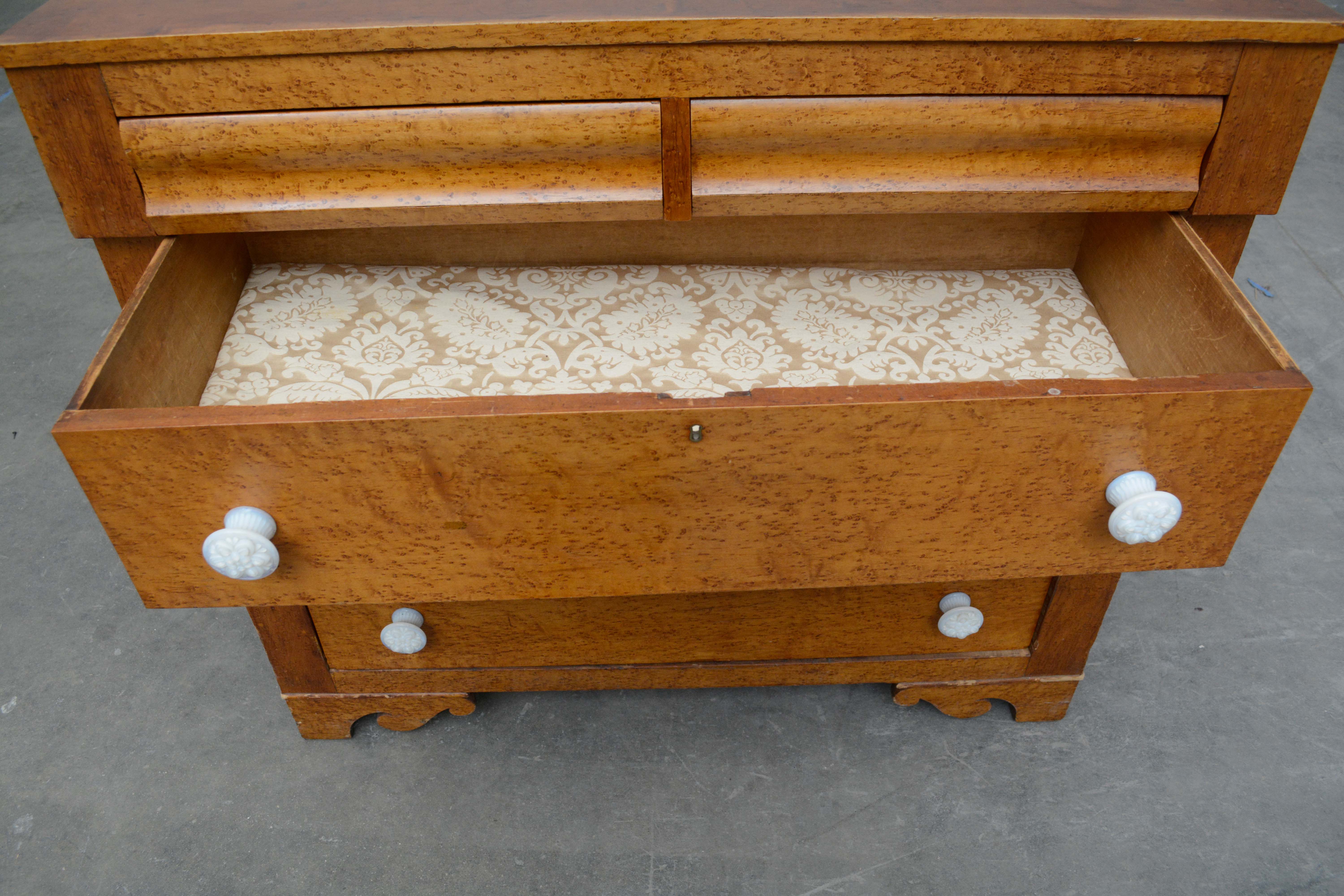 American Empire Bird's-Eye Maple Chest of Drawers, Mid 19th Century