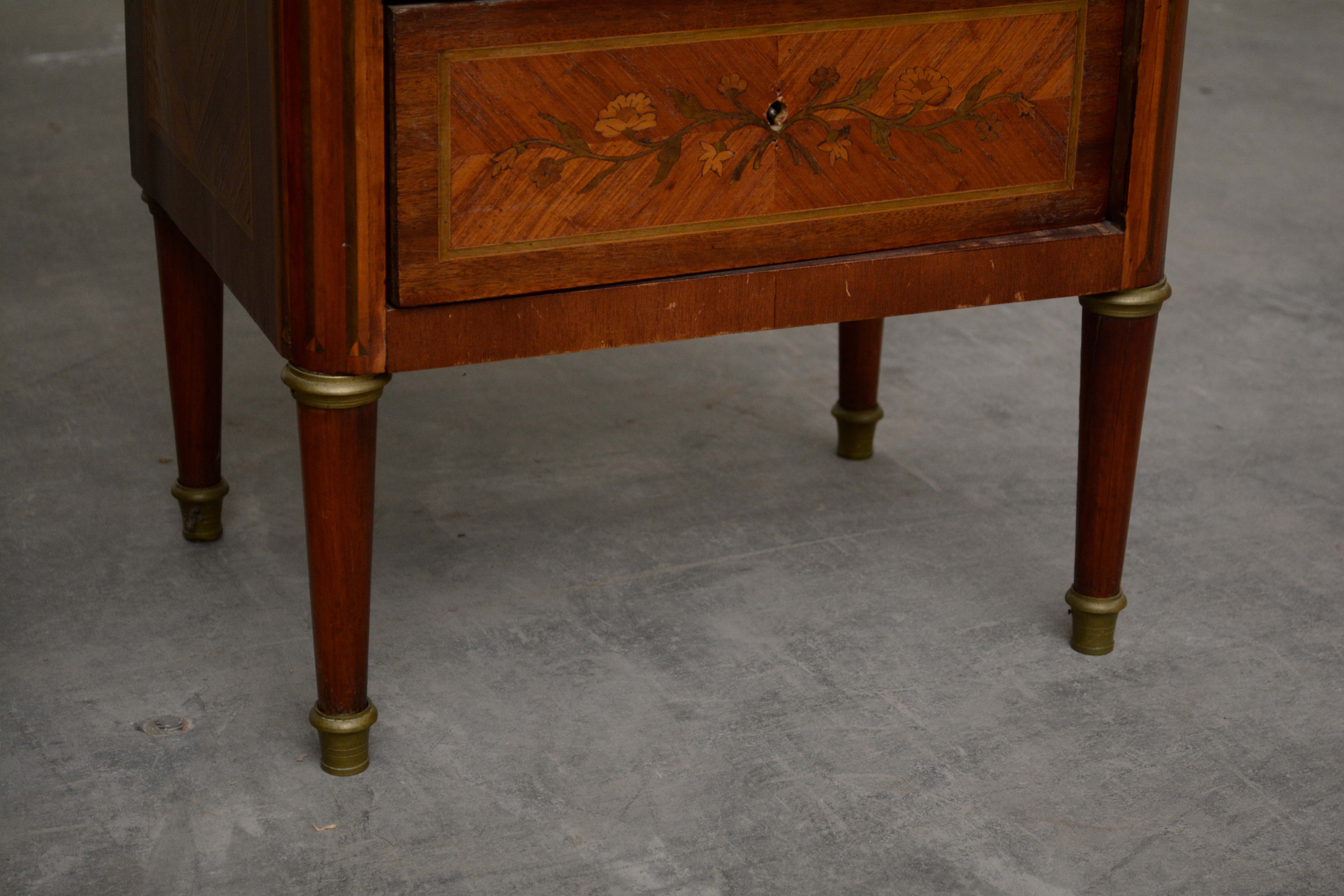 Pair of Kingwood and Mahogany Louis XVI-Style Tall Chests of Drawers, c. 1900