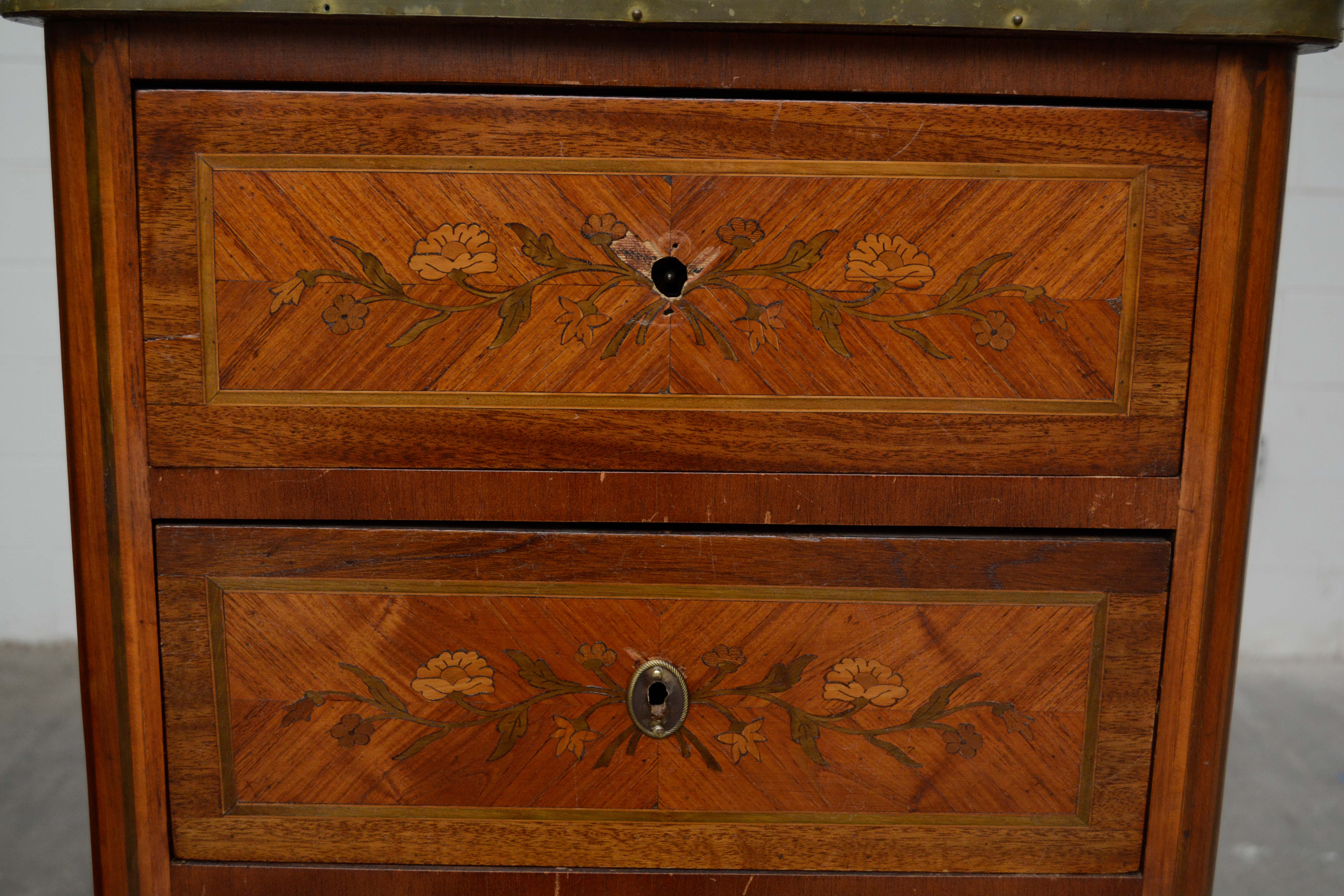 Pair of Kingwood and Mahogany Louis XVI-Style Tall Chests of Drawers, c. 1900