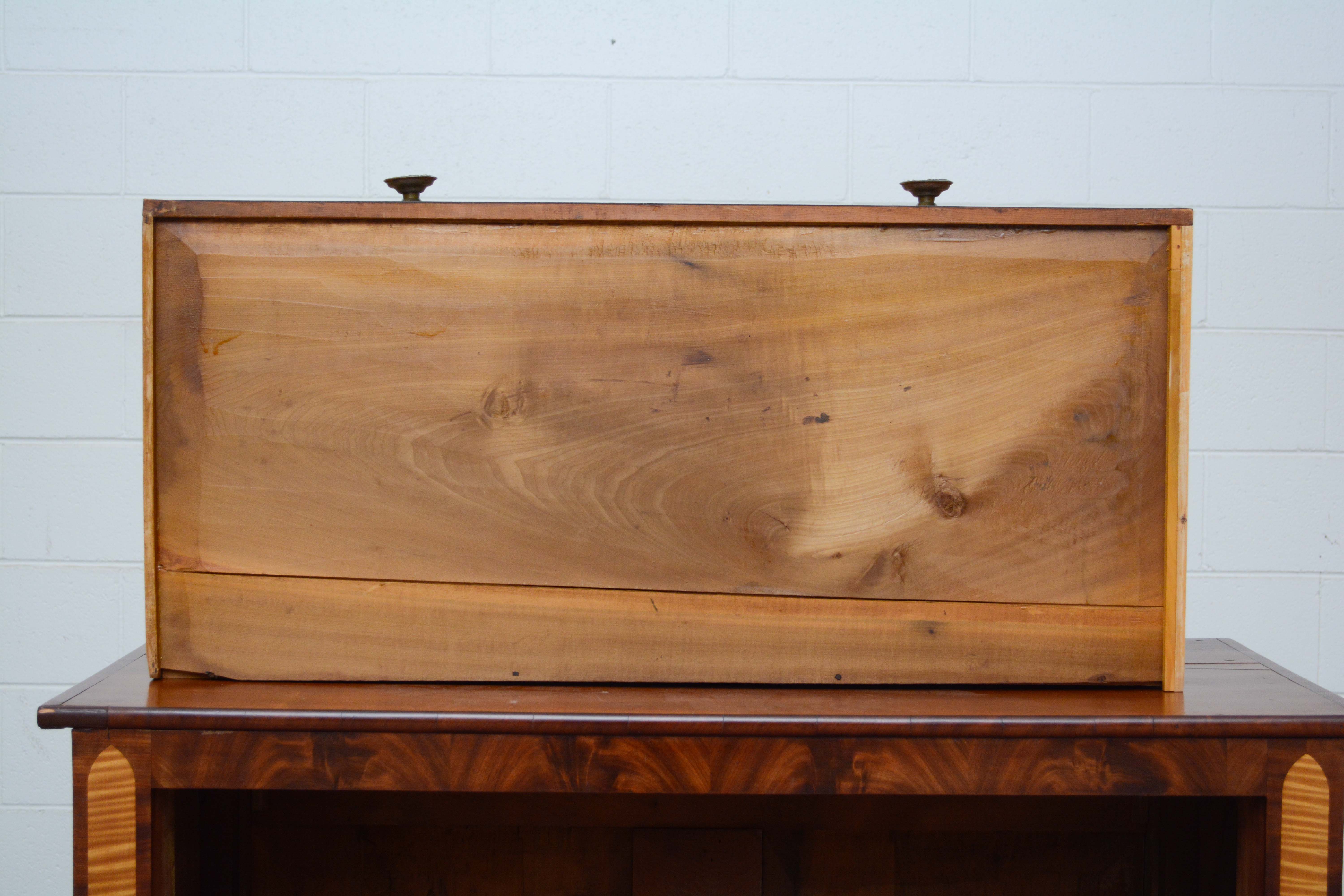 American Empire Tiger Maple and Mahogany Chest of Drawers, Mid-19th Century
