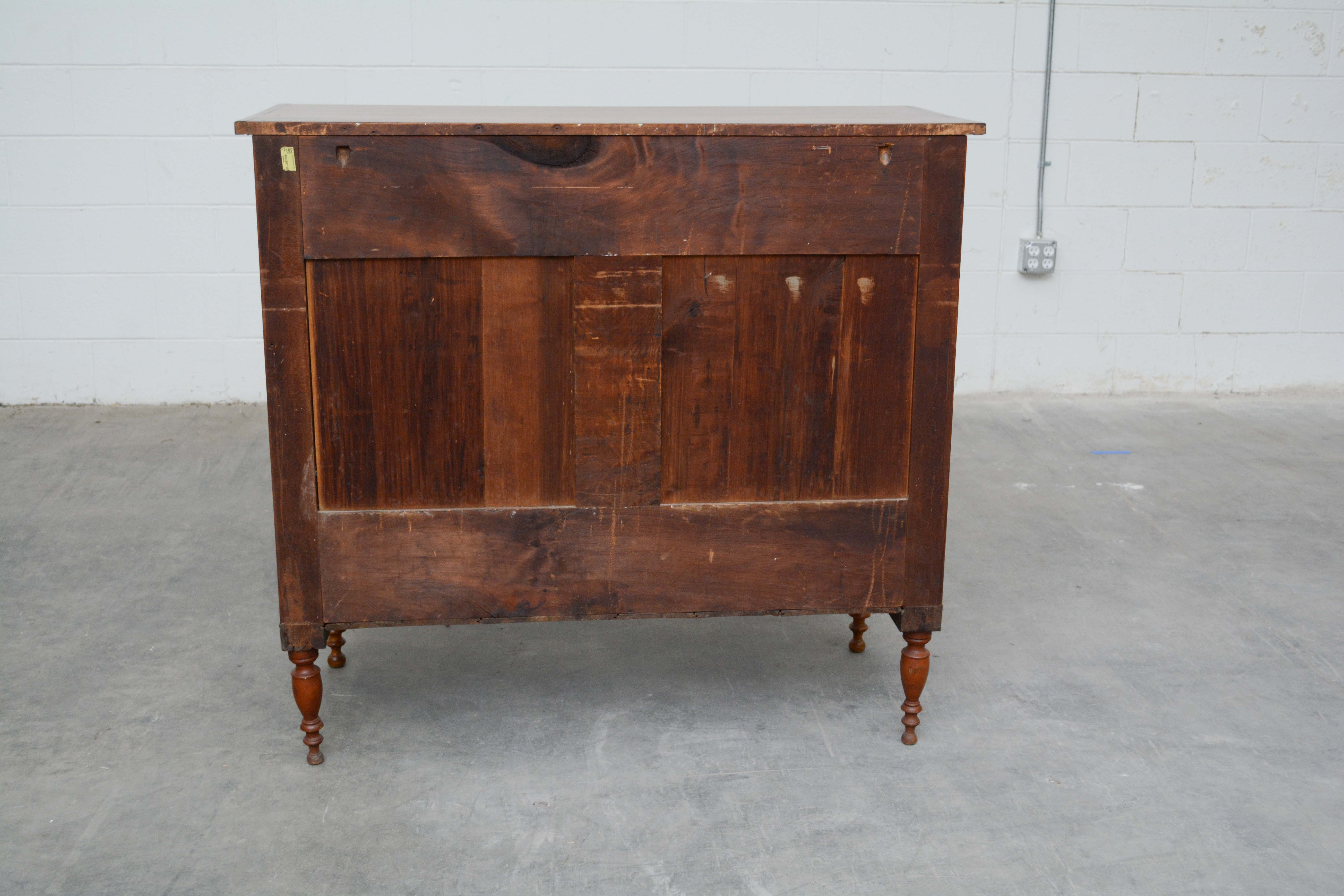 American Empire Tiger Maple and Mahogany Chest of Drawers, Mid-19th Century