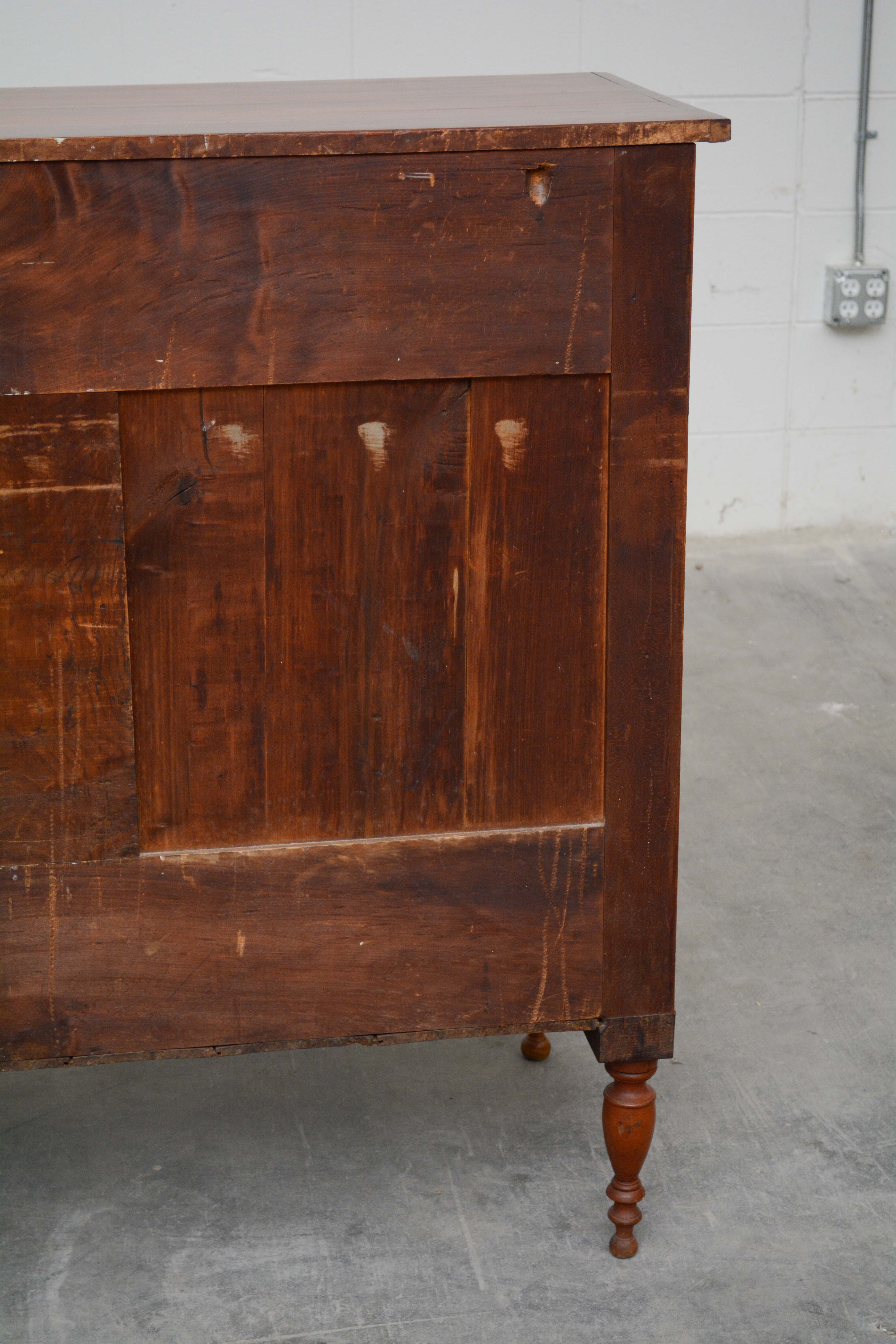 American Empire Tiger Maple and Mahogany Chest of Drawers, Mid-19th Century