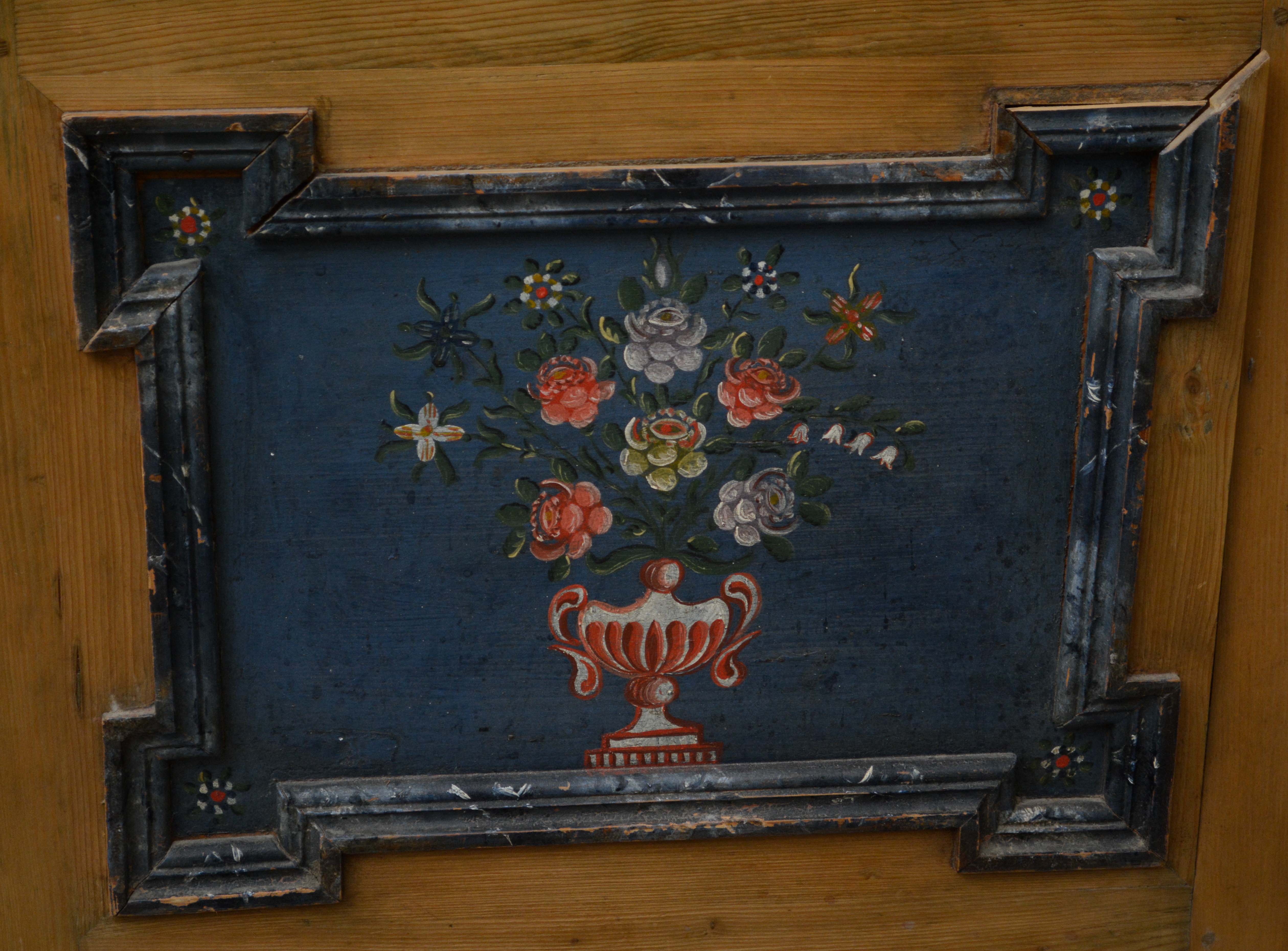 Swedish Paint-Decorated Pine Child's Bed, dated 1861