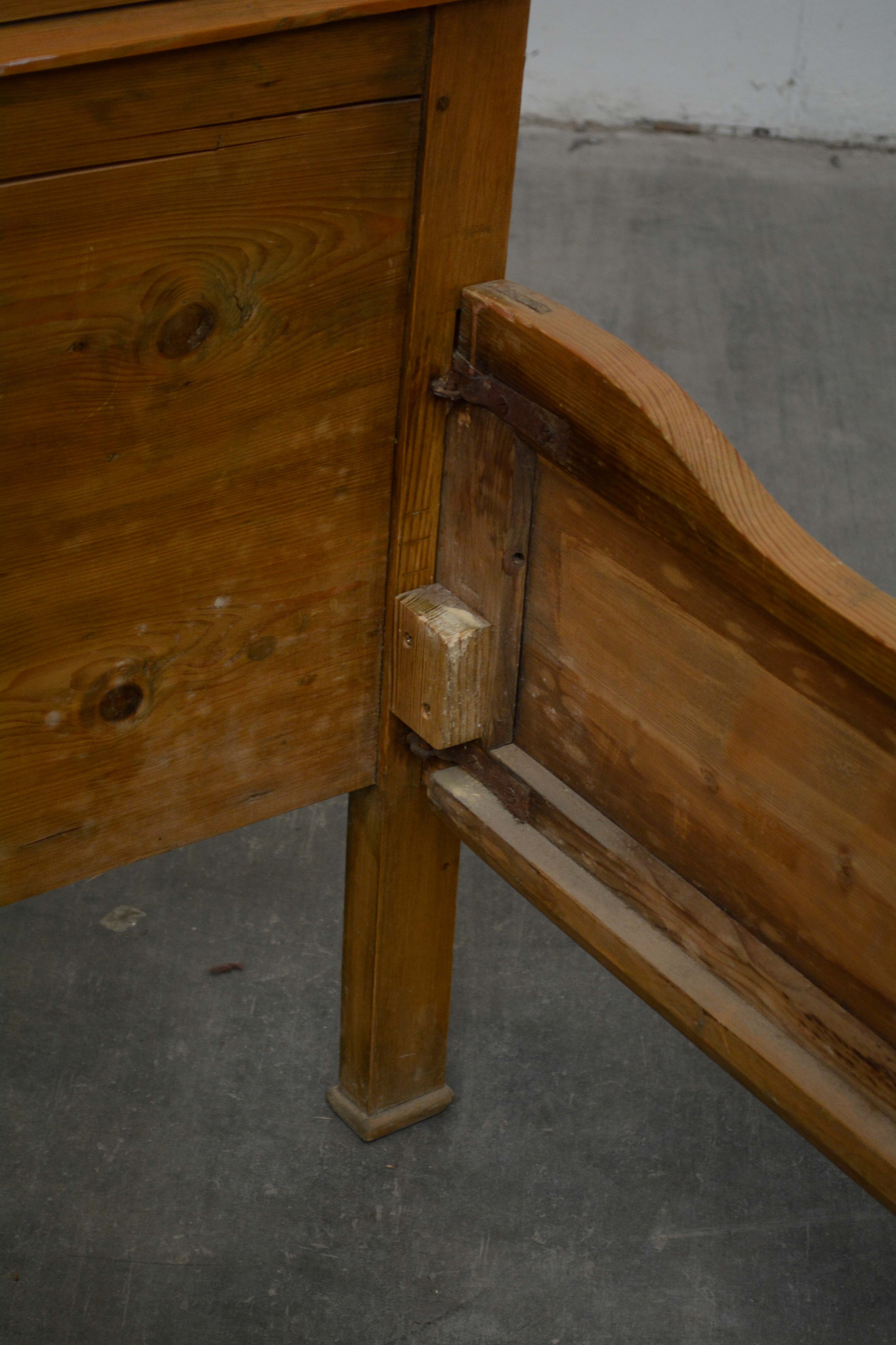 Swedish Paint-Decorated Pine Child's Bed, dated 1861