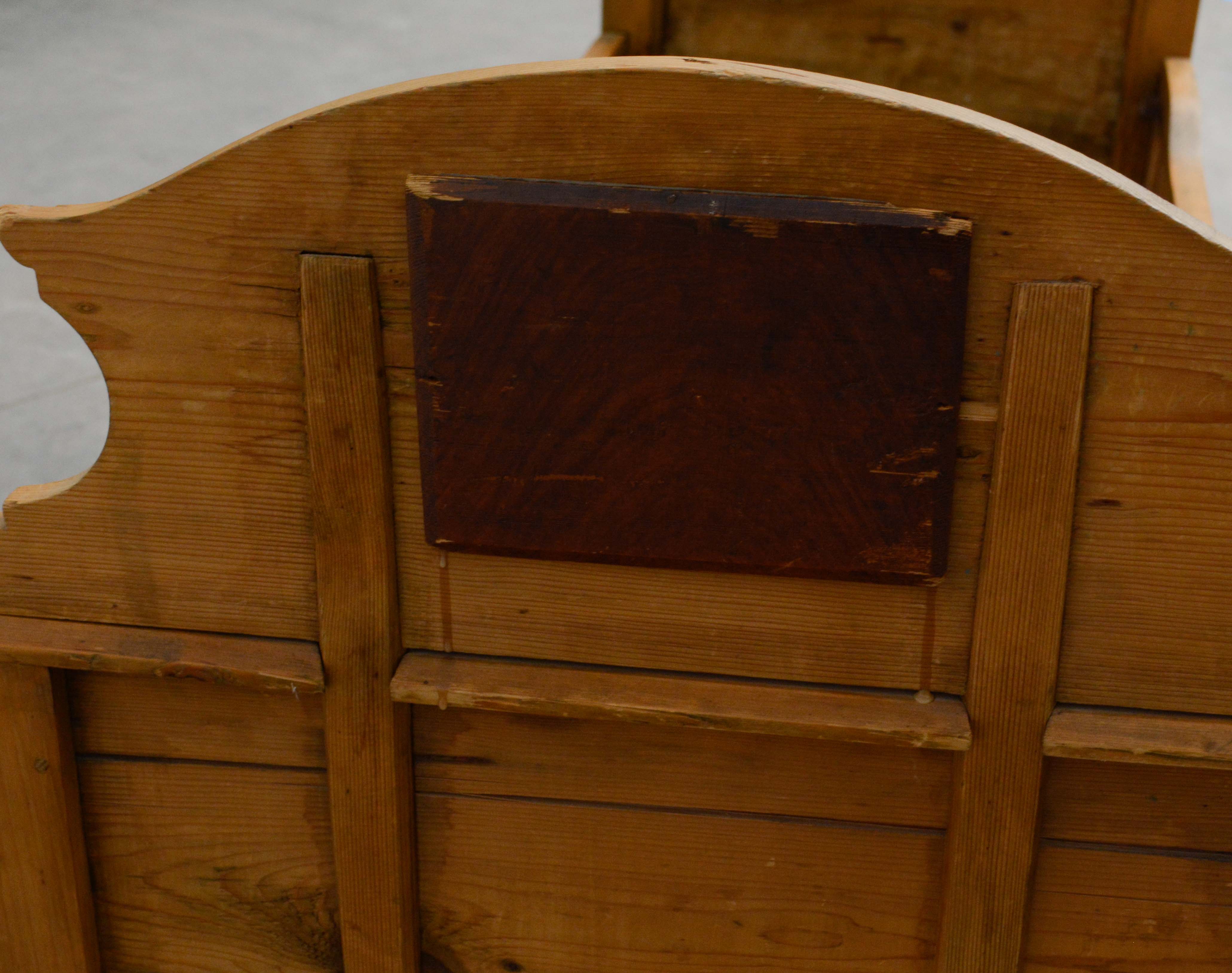 Swedish Paint-Decorated Pine Child's Bed, dated 1861