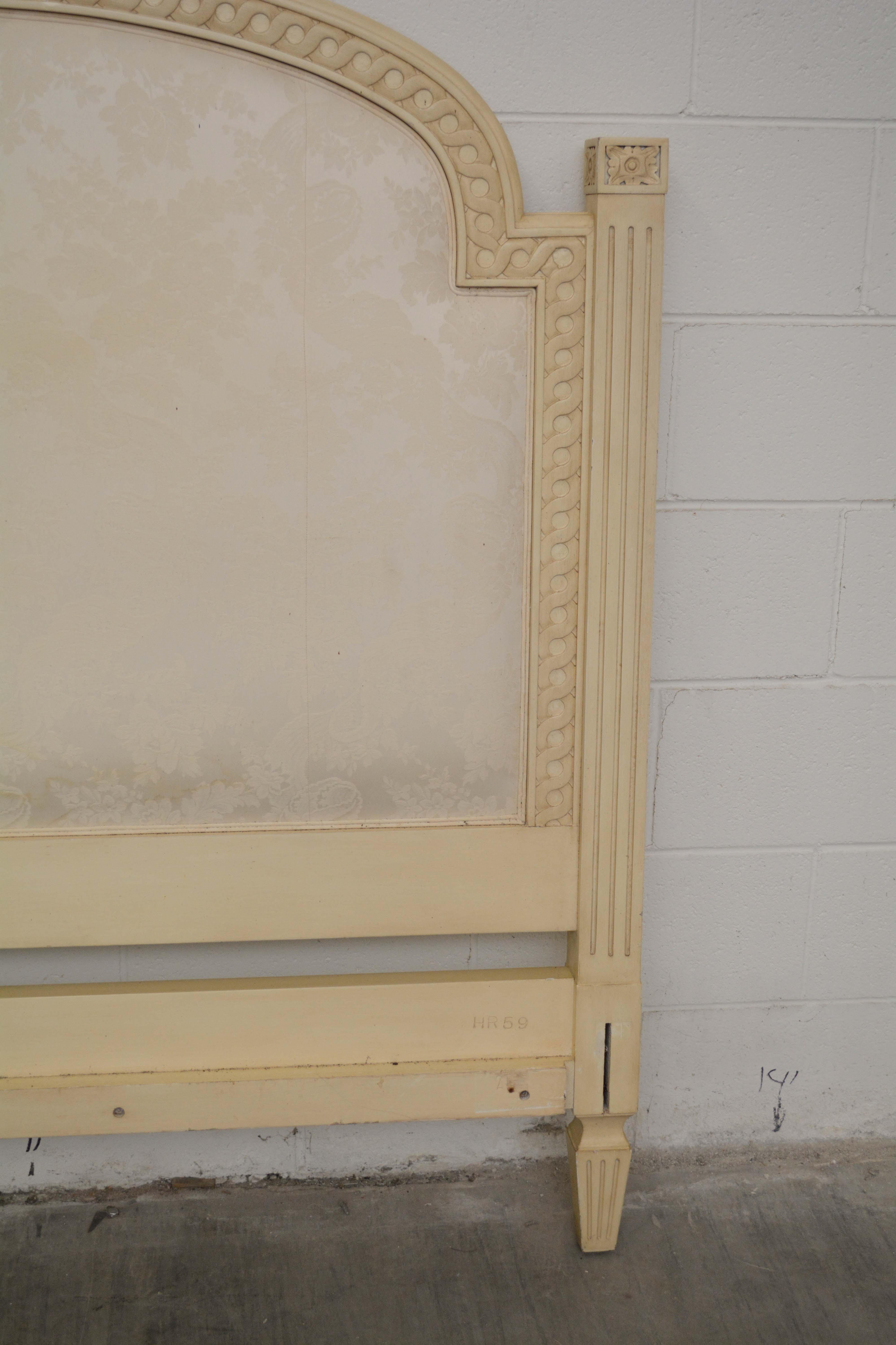 French Provincial Style Painted Wood King Size Bed Frame, Early/Mid-20th Century