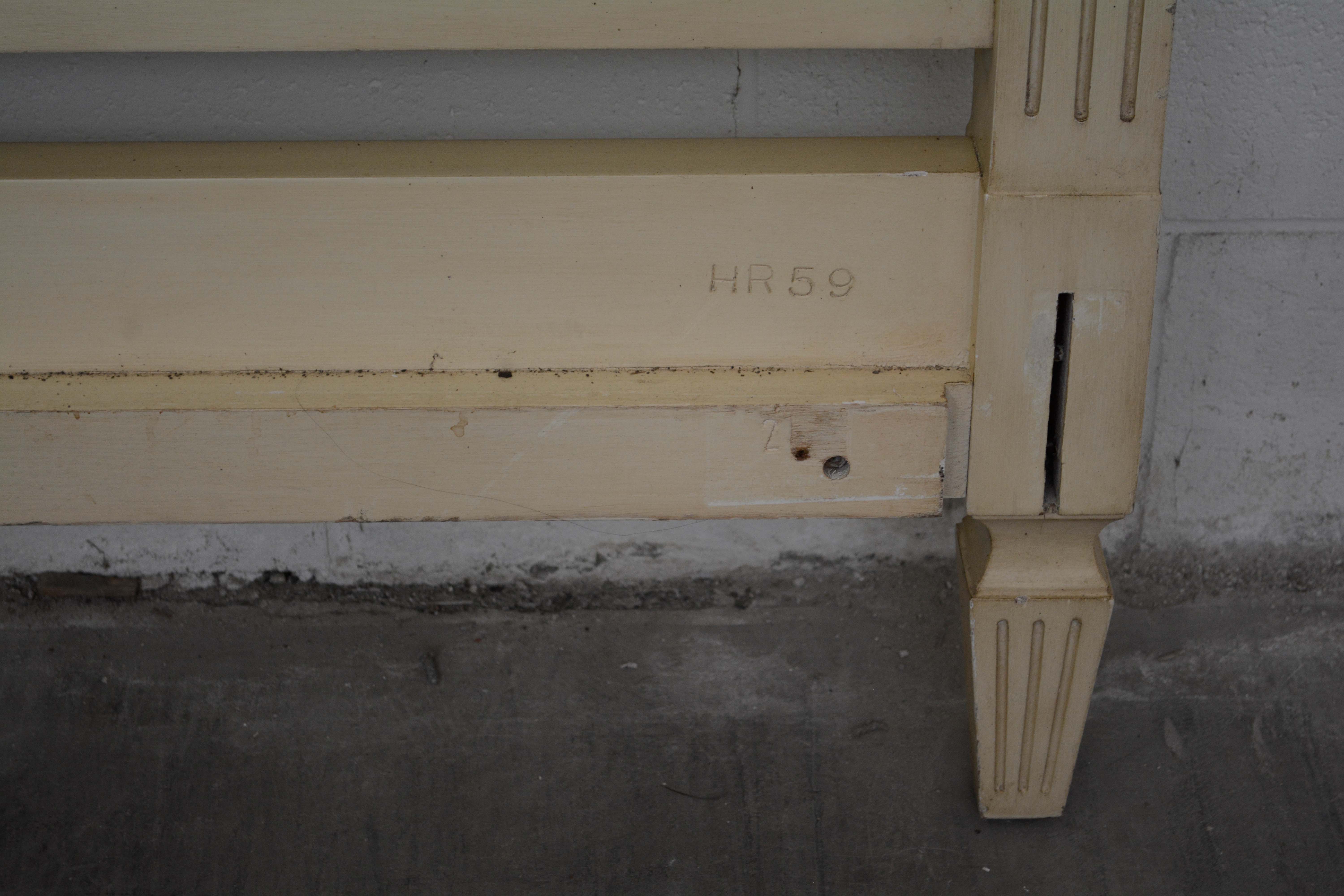 French Provincial Style Painted Wood King Size Bed Frame, Early/Mid-20th Century