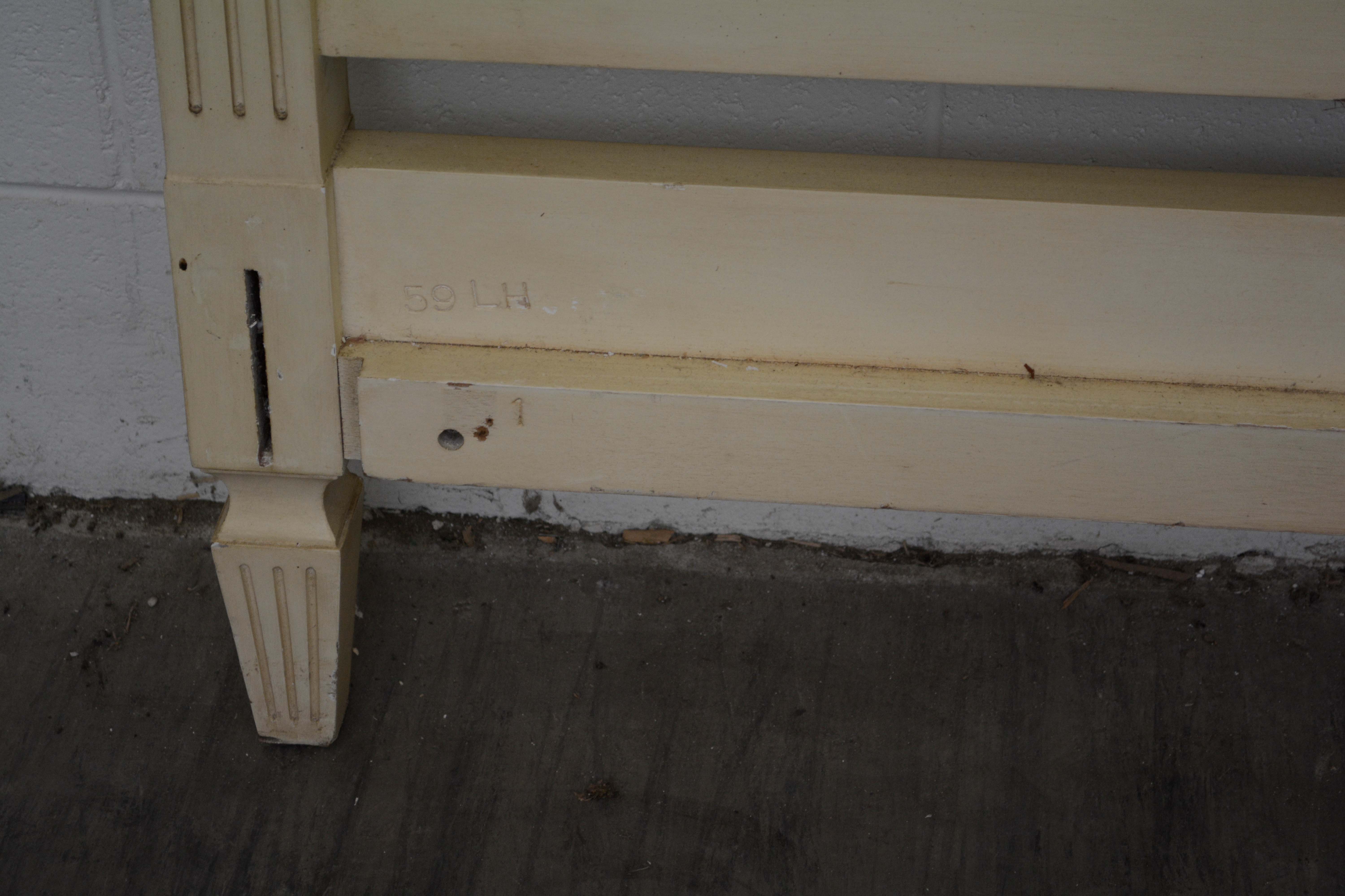 French Provincial Style Painted Wood King Size Bed Frame, Early/Mid-20th Century