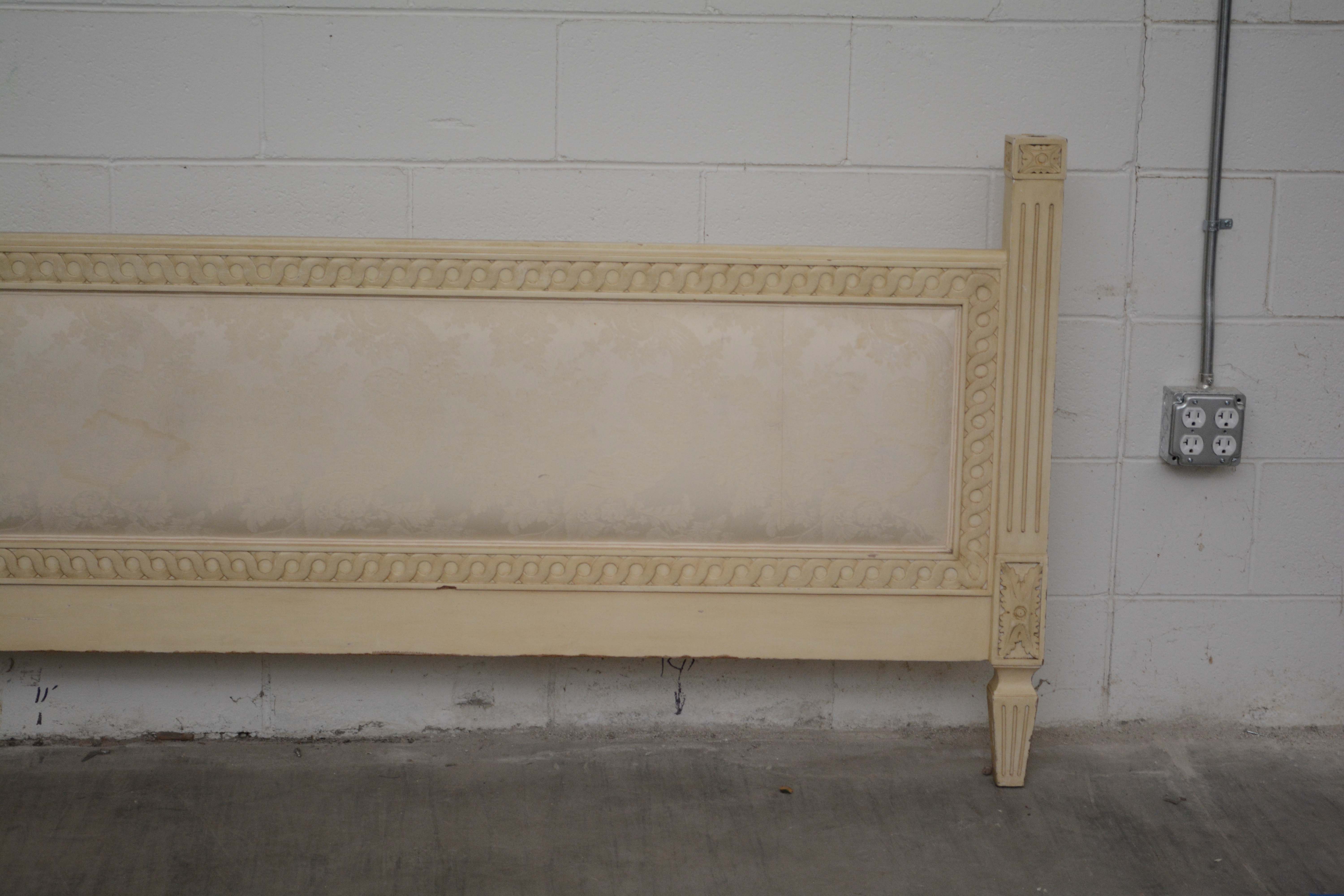 French Provincial Style Painted Wood King Size Bed Frame, Early/Mid-20th Century