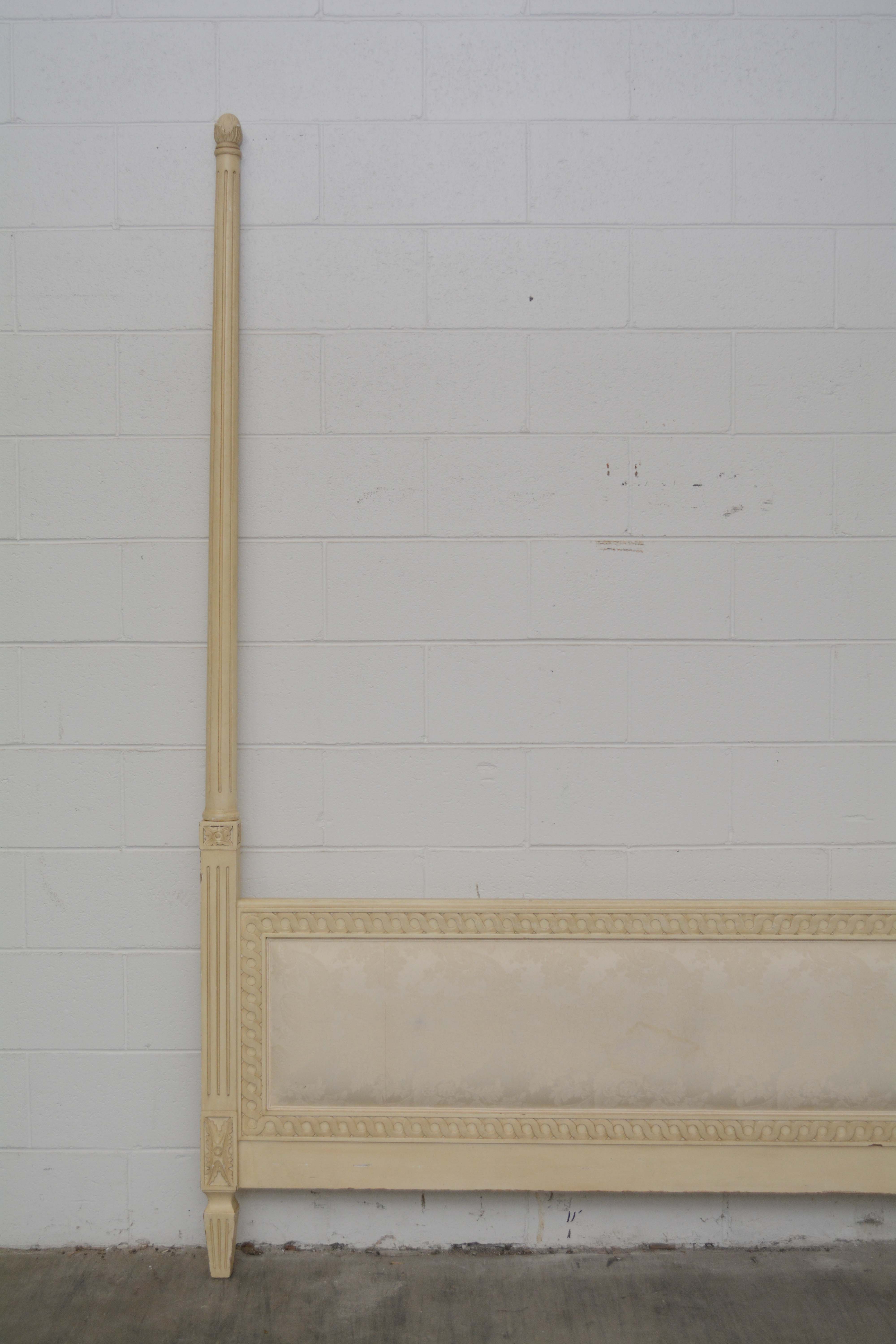 French Provincial Style Painted Wood King Size Bed Frame, Early/Mid-20th Century