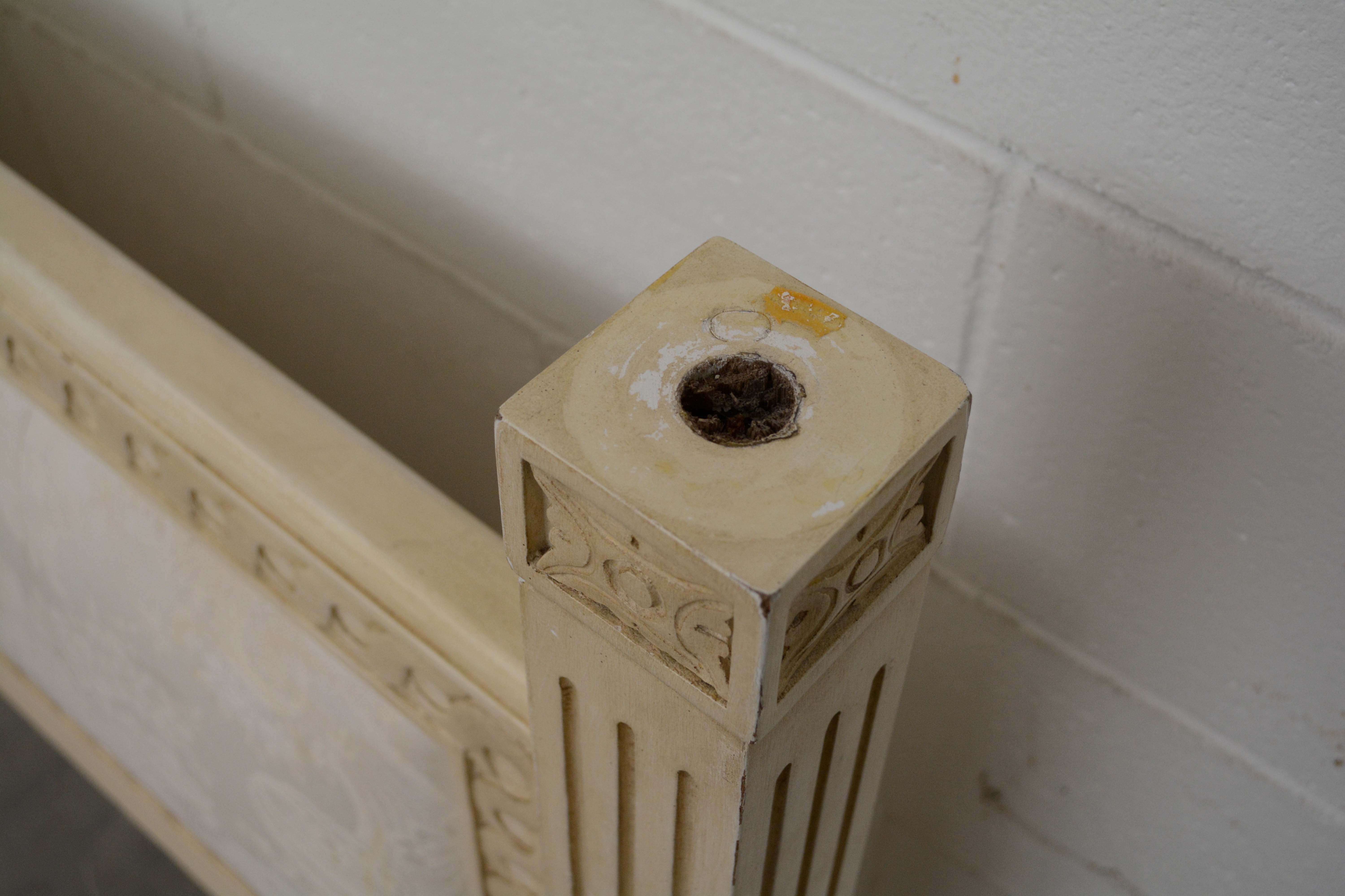 French Provincial Style Painted Wood King Size Bed Frame, Early/Mid-20th Century