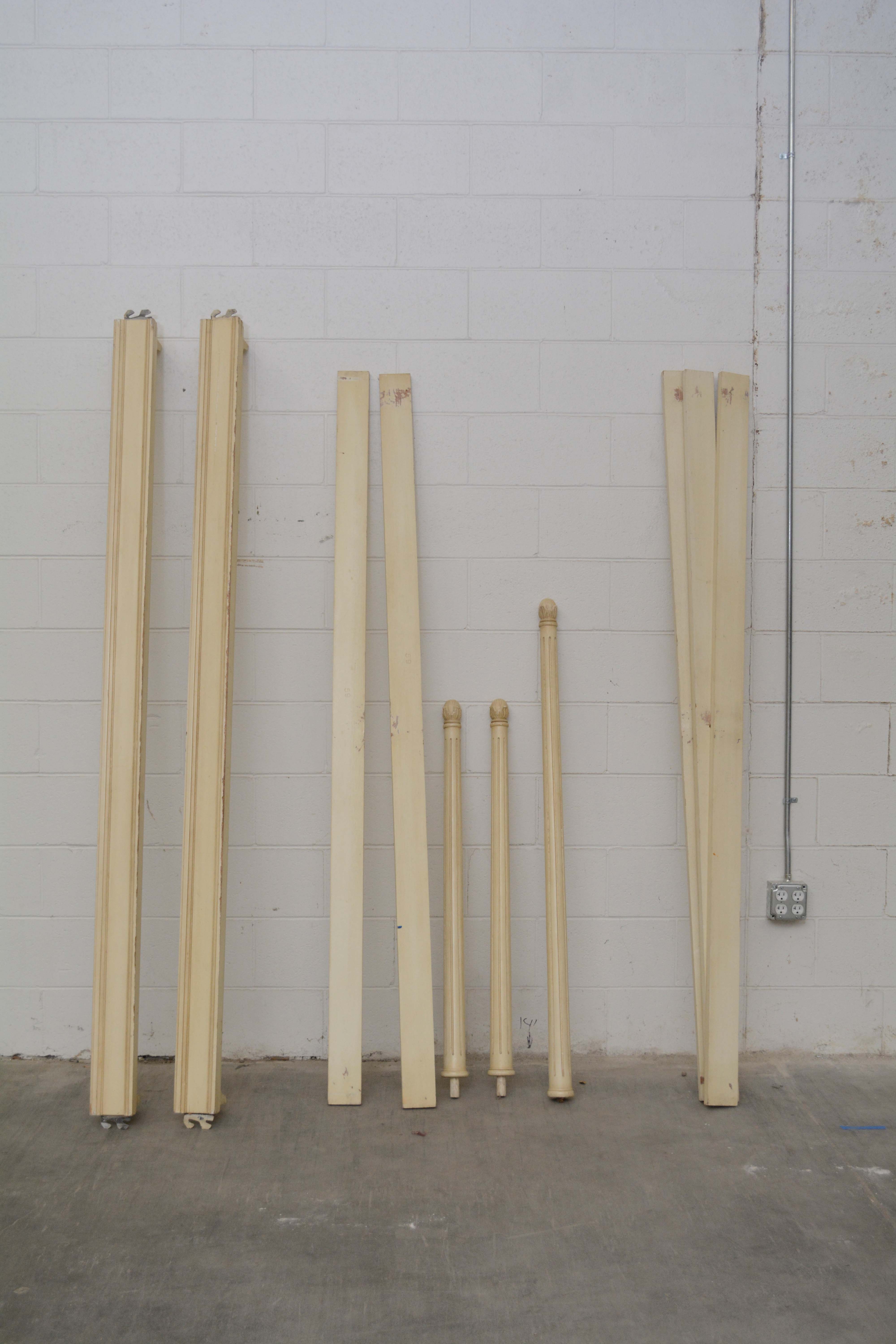 French Provincial Style Painted Wood King Size Bed Frame, Early/Mid-20th Century