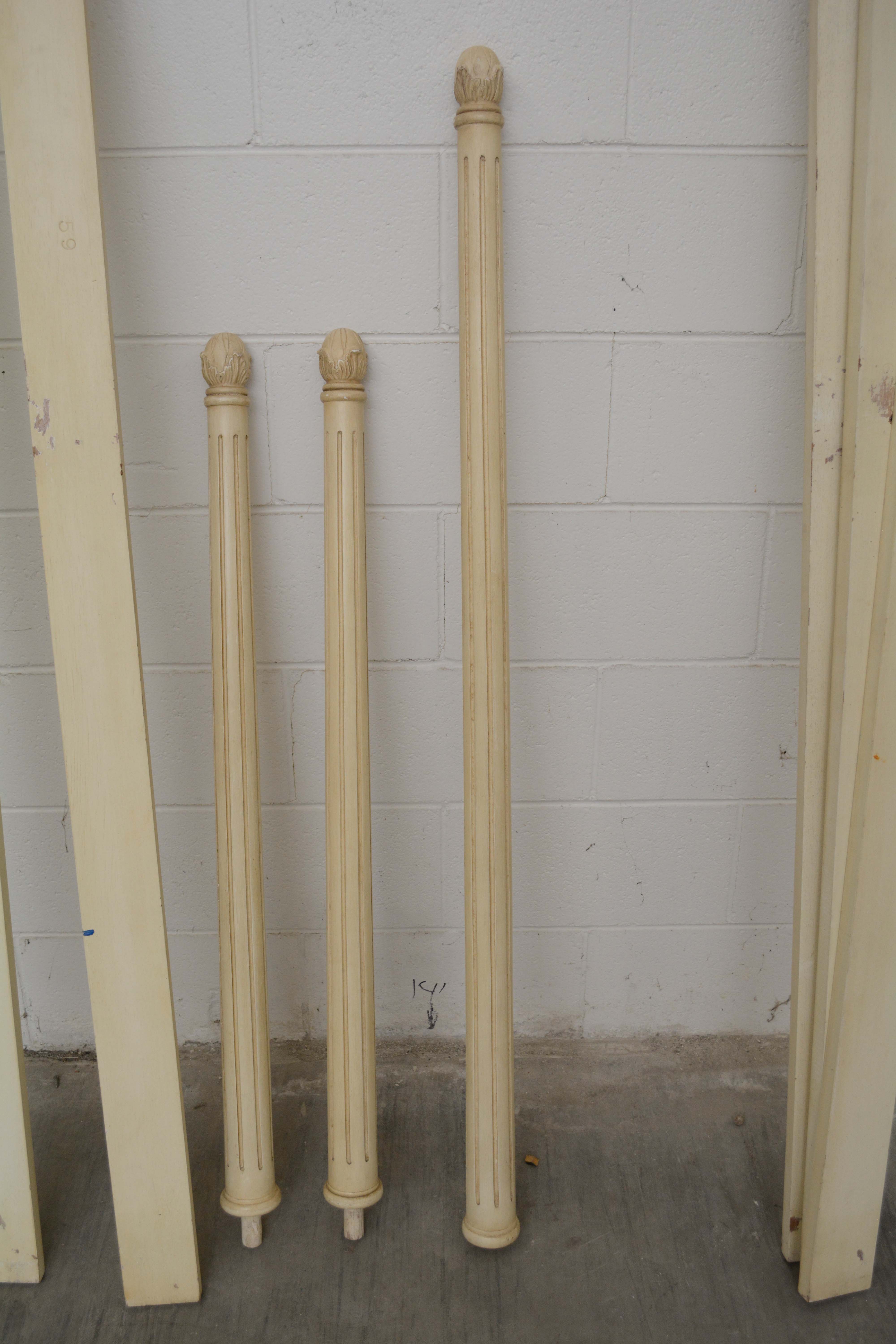 French Provincial Style Painted Wood King Size Bed Frame, Early/Mid-20th Century