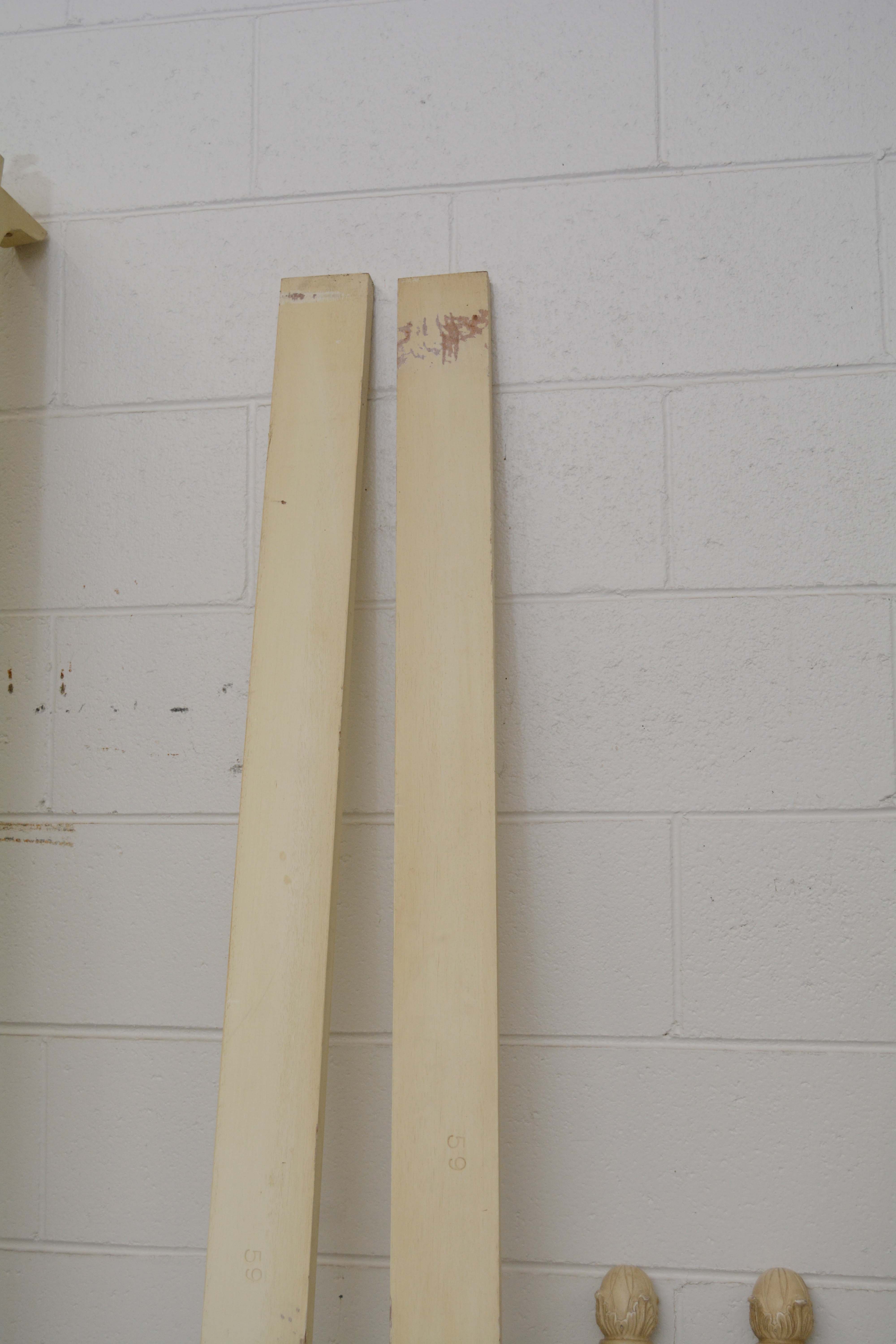 French Provincial Style Painted Wood King Size Bed Frame, Early/Mid-20th Century