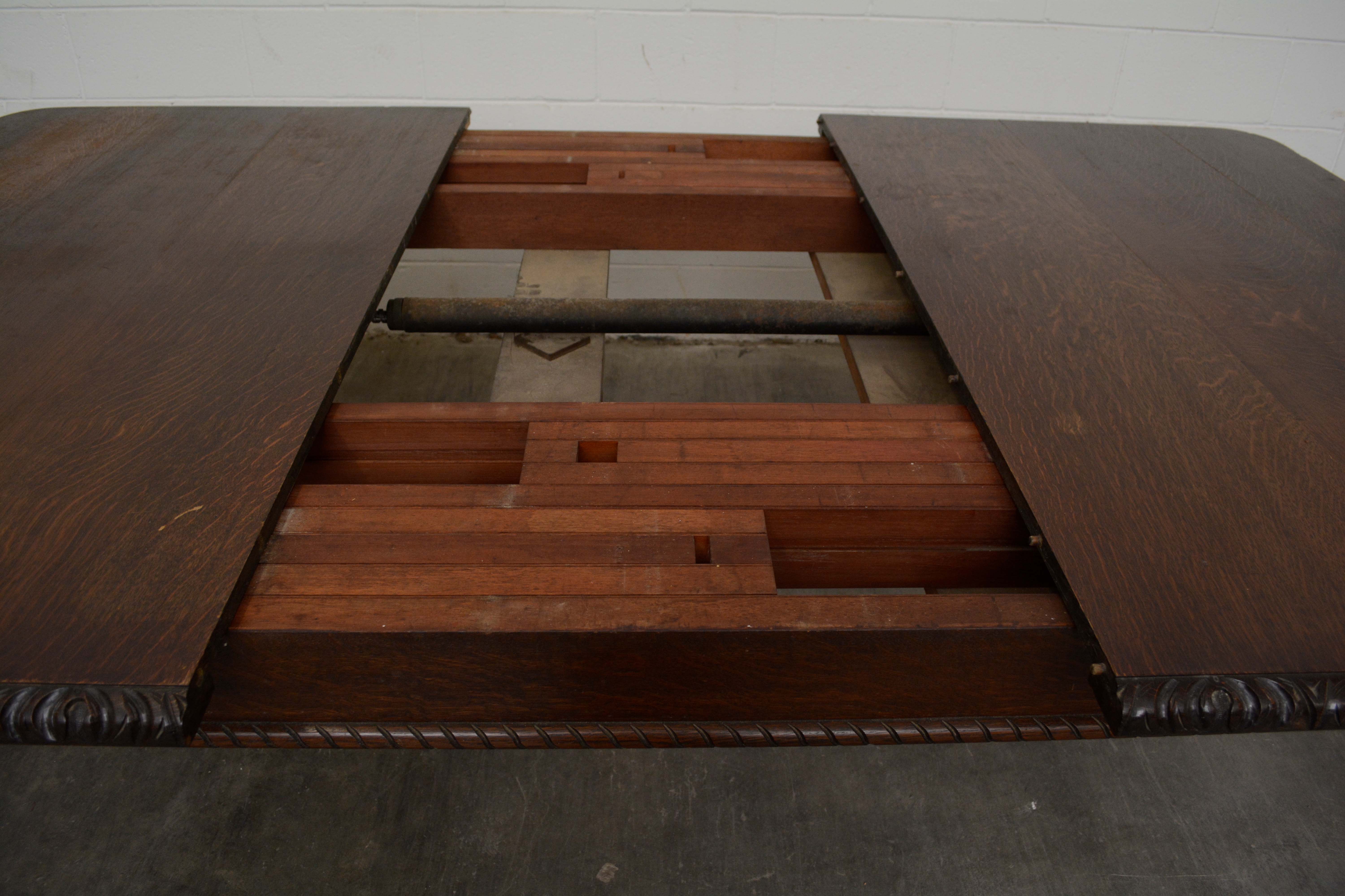 Victorian Tudor Style Oak Dining Table, Late 19th Century