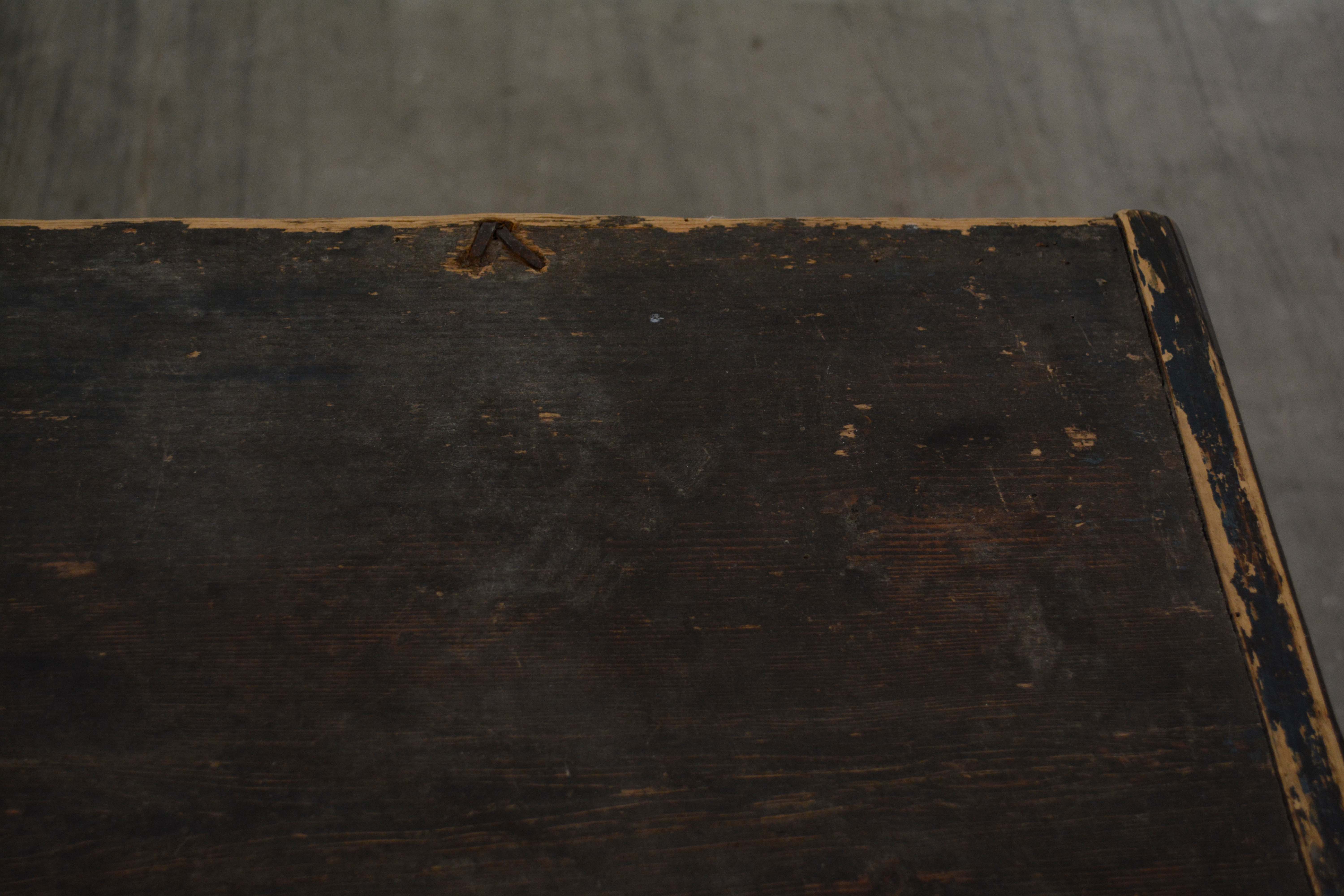 Swedish Paint-Decorated Pine Trunk, dated 1856