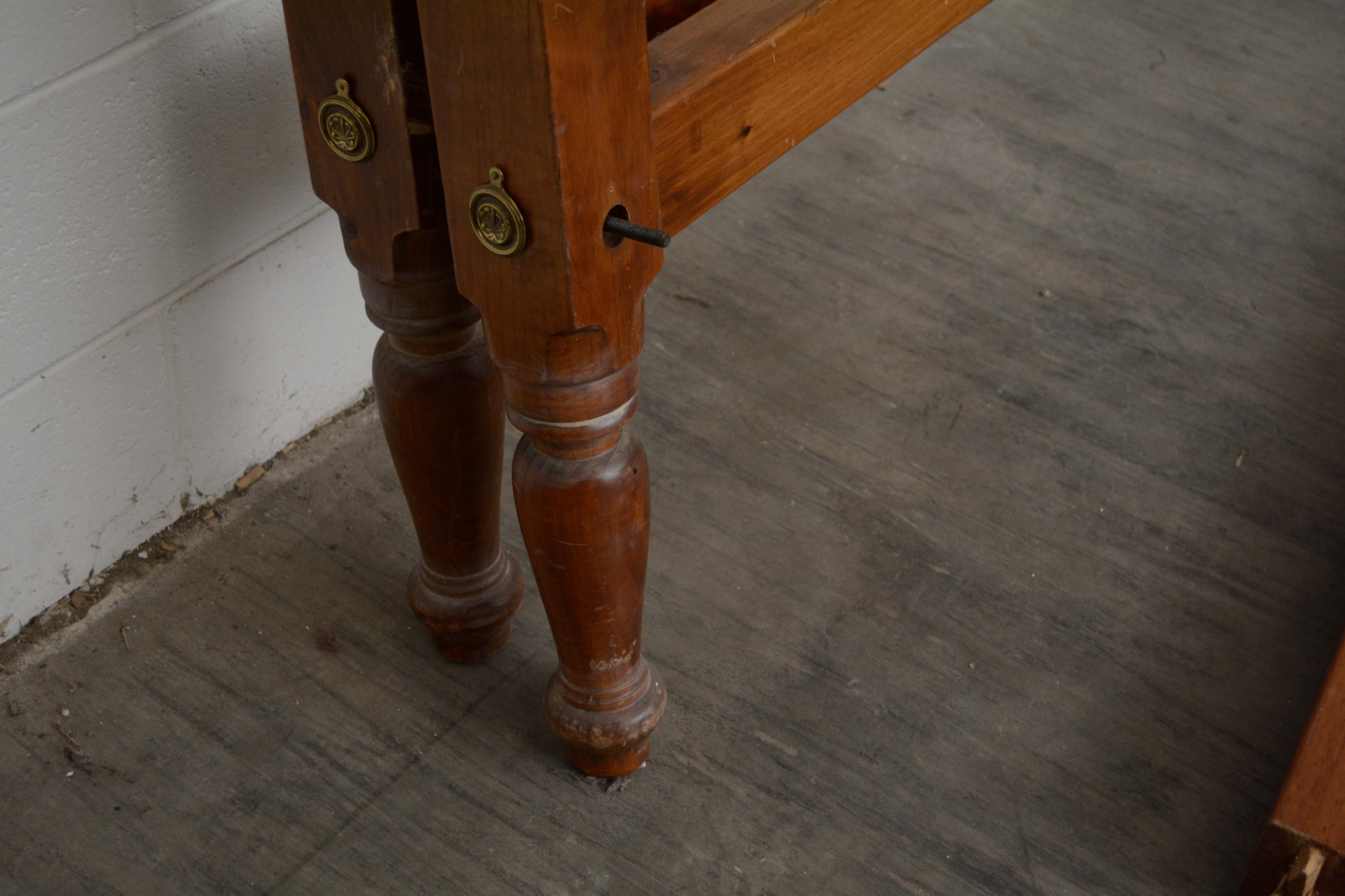 French Provincial Style Pine King Size Bed Frame, 20th Century