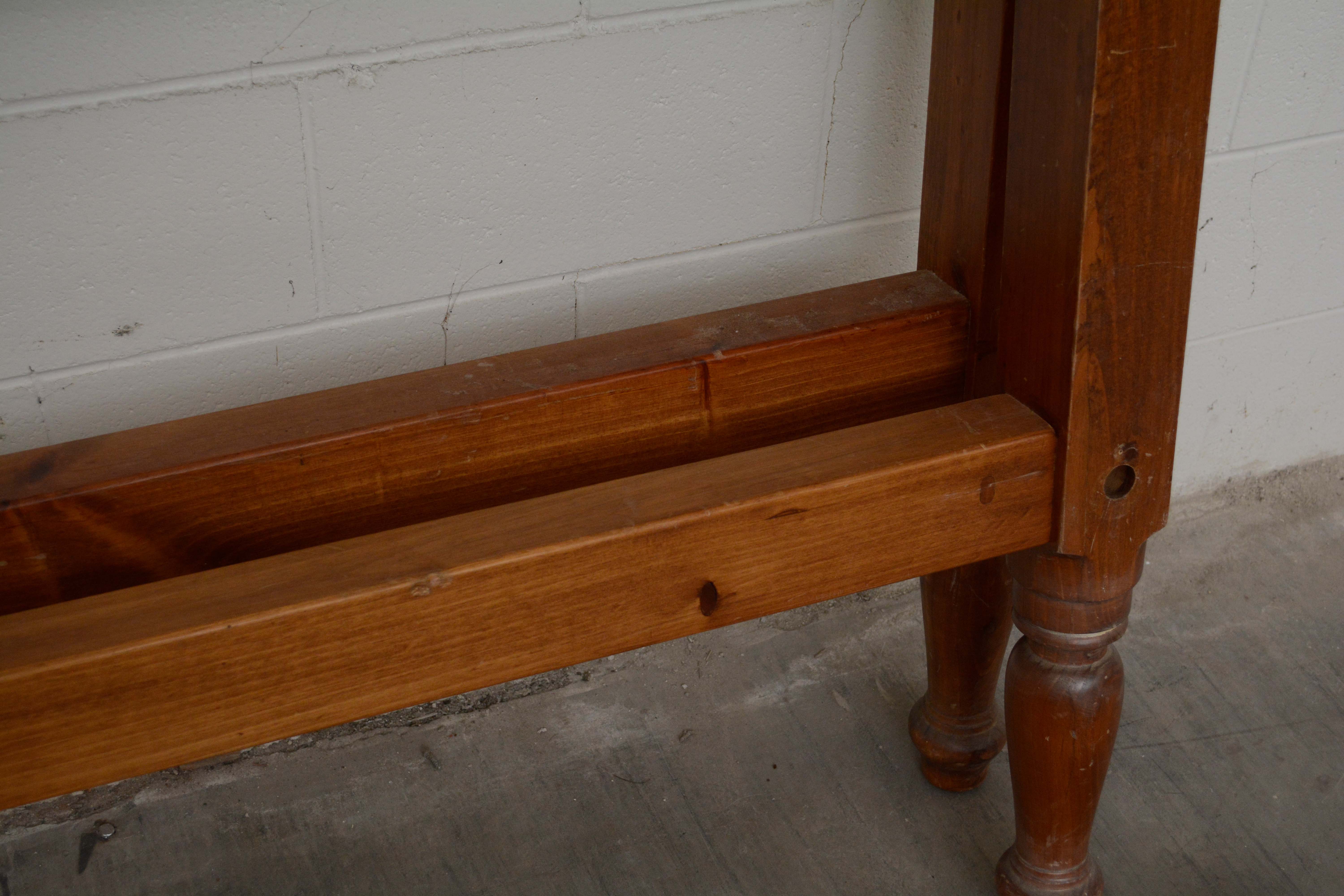 French Provincial Style Pine King Size Bed Frame, 20th Century