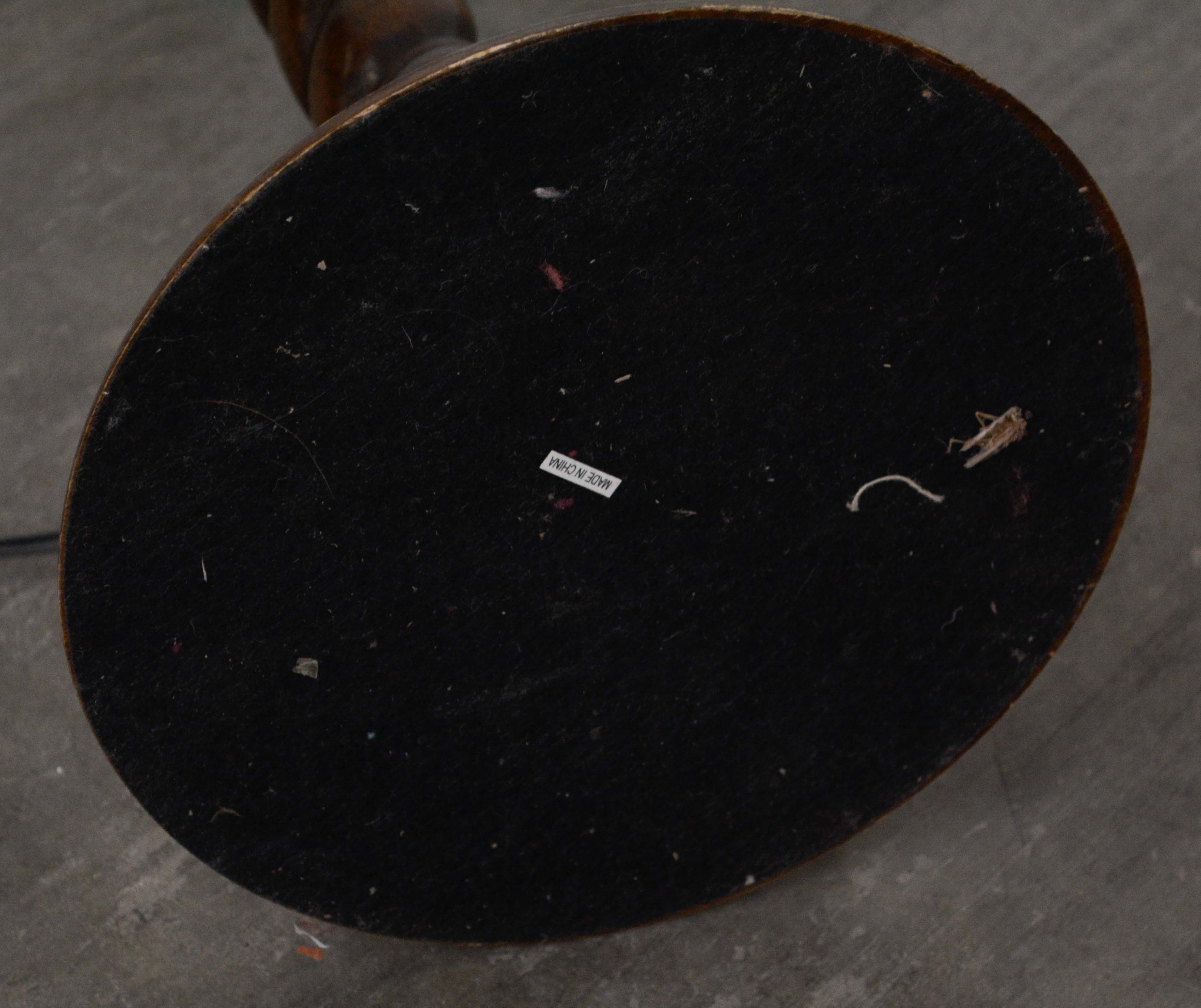 Carved Barley Twist Wooden Floor Lamp with Pedestal Base