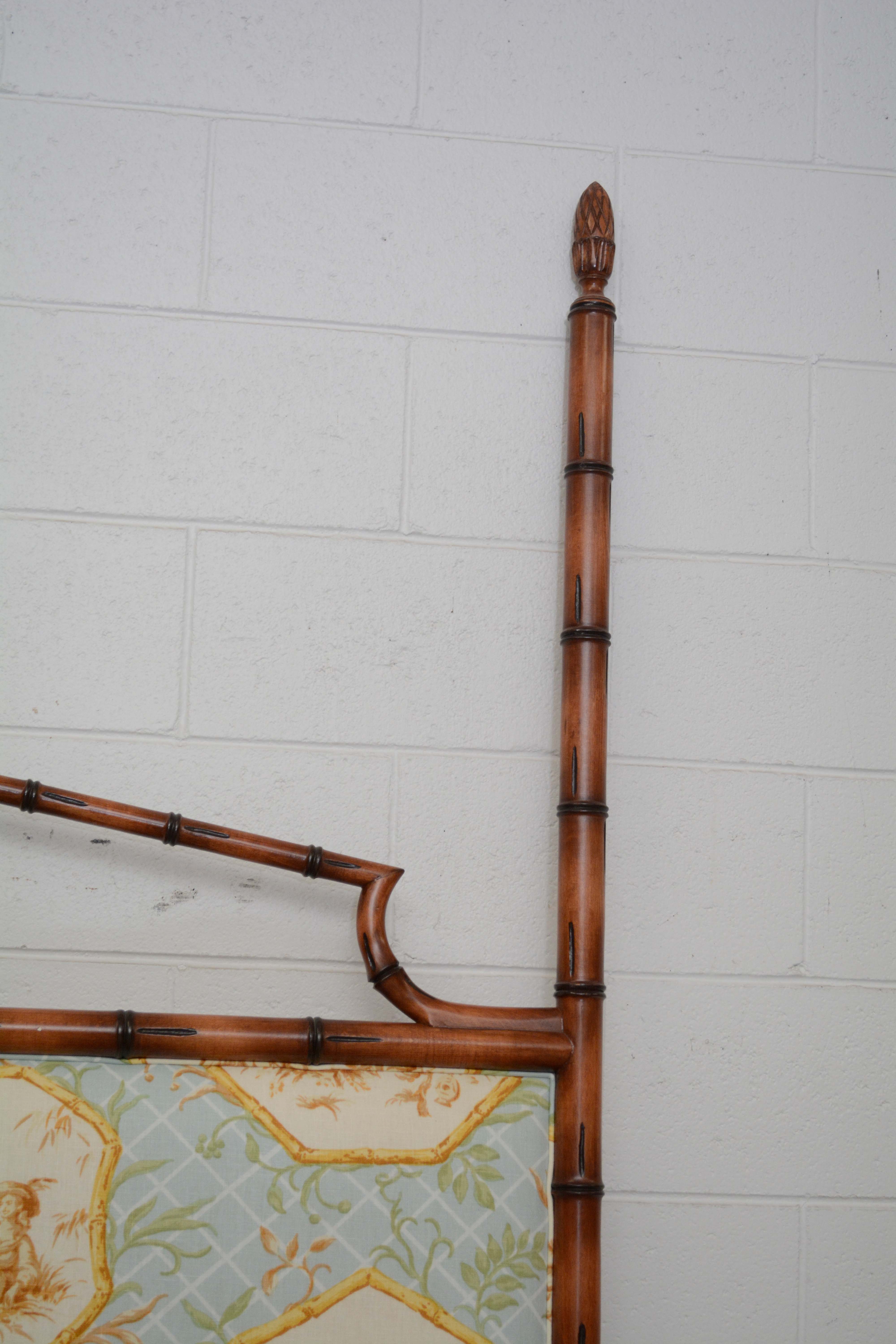 Chinese Chippendale Style Poplar Full Size Headboard, 20th Century