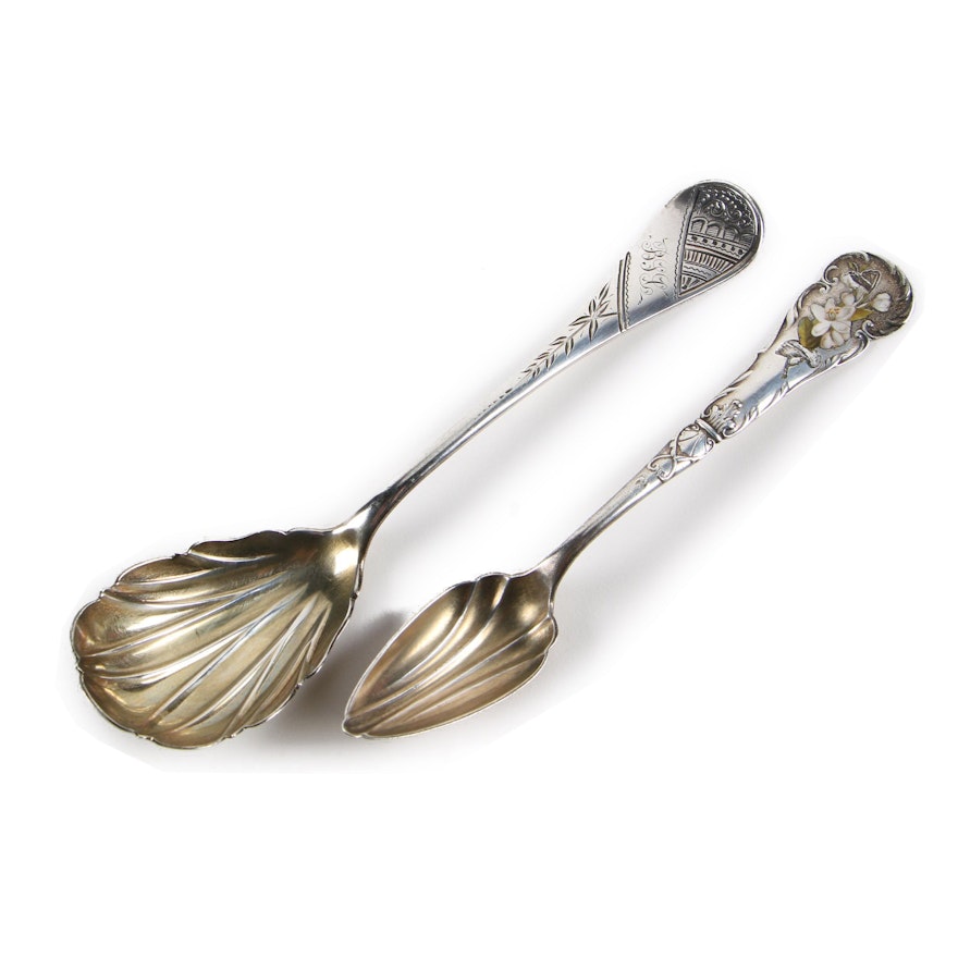 Reed & Barton "Luxembourg" Sterling Orange Spoon with Sterling Sugar Spoon