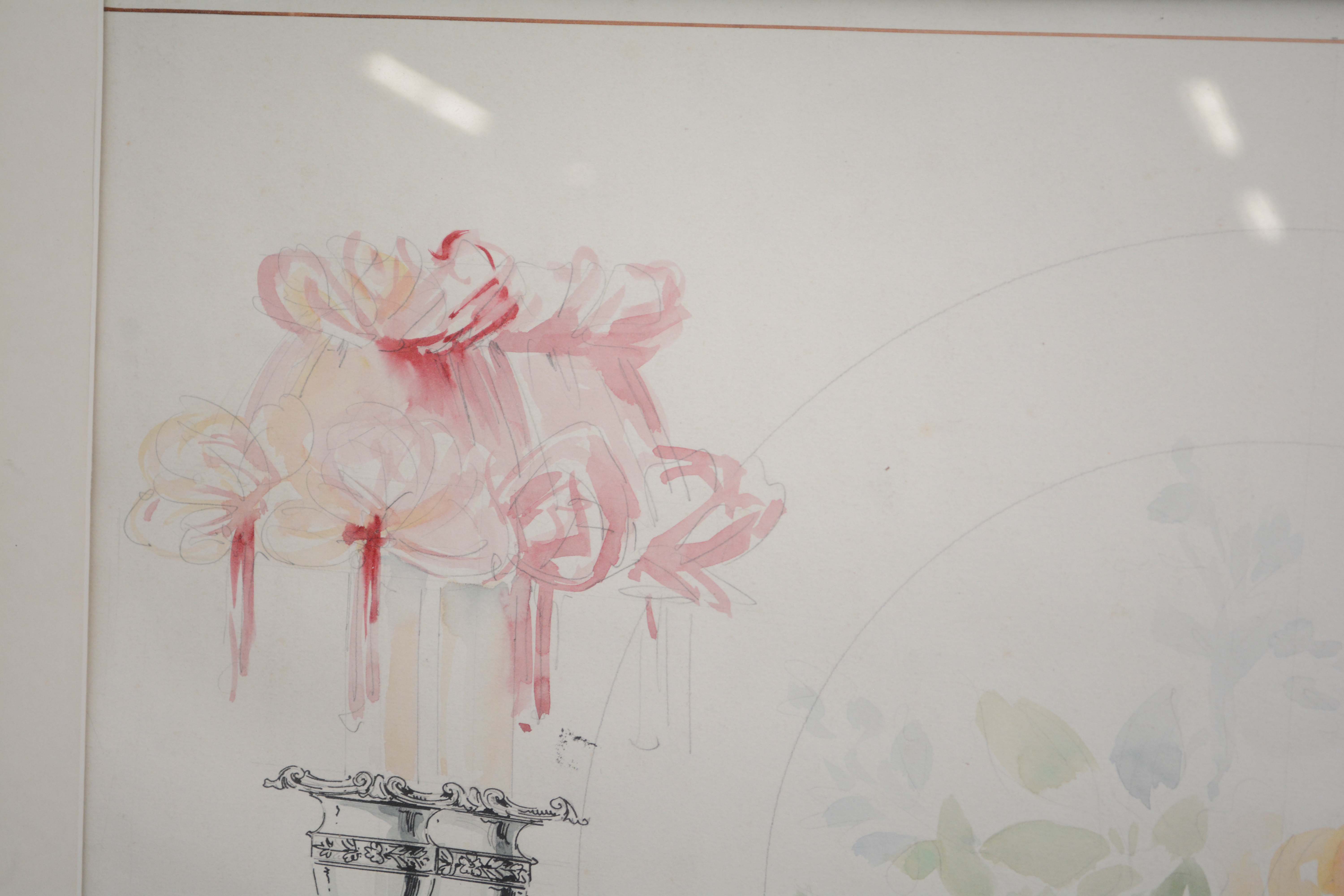 Watercolor and Graphite Production Drawing "Design No. 22408 C."